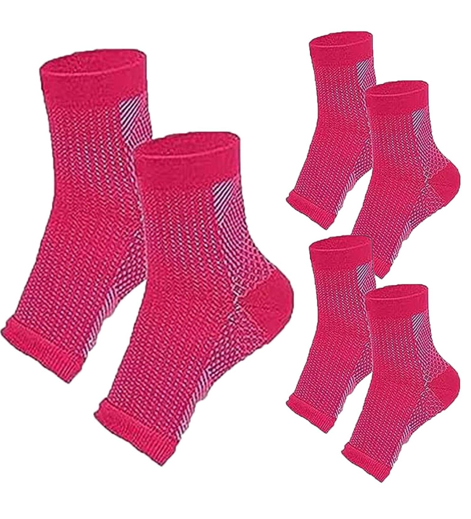 Buy Plotage Orthopedic Compression Stockings for Men & Women | Breathable Anti-Slip Neuropathy & Arthritis Socks Pink - Buy Online on GoSupps.com