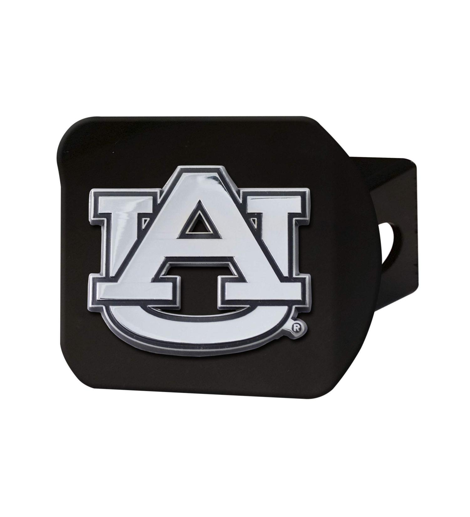 FANMATS 21026 Auburn Tigers Black Metal Hitch Cover with Metal Chrome 3D Emblem