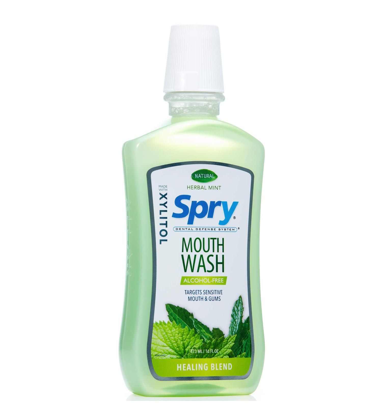 Spry Natural Mouthwash with Xylitol, Natural Healing Herbal Mint, 16 fl oz