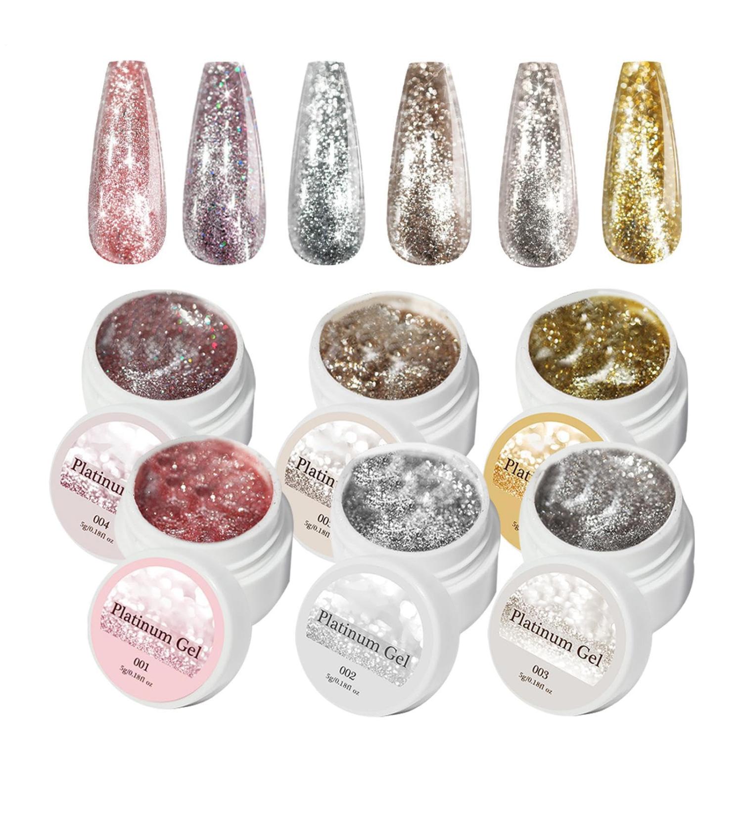 High-density platinum gel Japanese-style glitter | Platinum gold and silver gel for line drawing painting DIY nail design creative manicure gels - Buy Online on GoSupps.com