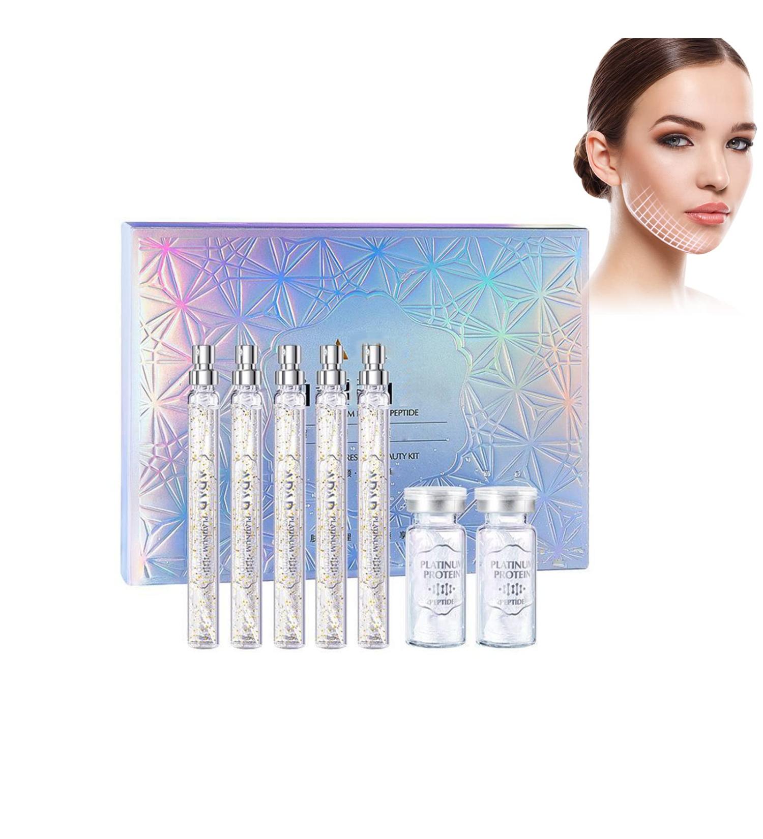 Protein Lifting Set Gold Face Serum Active Collagen Silk Thread Face Serum Absorbent Collagen Threads for Wrinkle Reduction Firming Skin - Buy Online on GoSupps.com