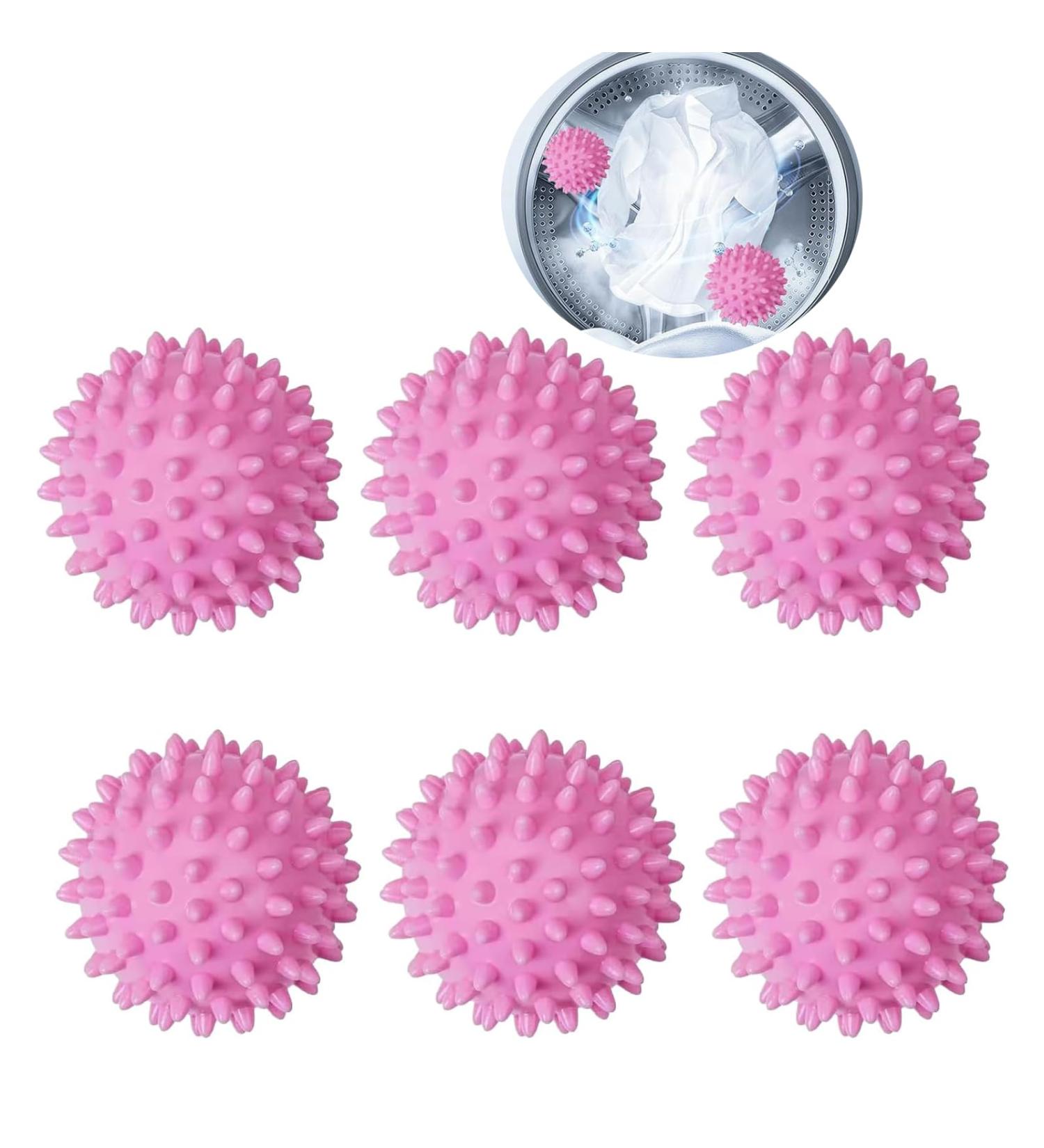 6PCS Pink Dryer Balls Laundry Balls Softener Alternative for Washing Clothes and Fluffing Clothes - Buy Online on GoSupps.com