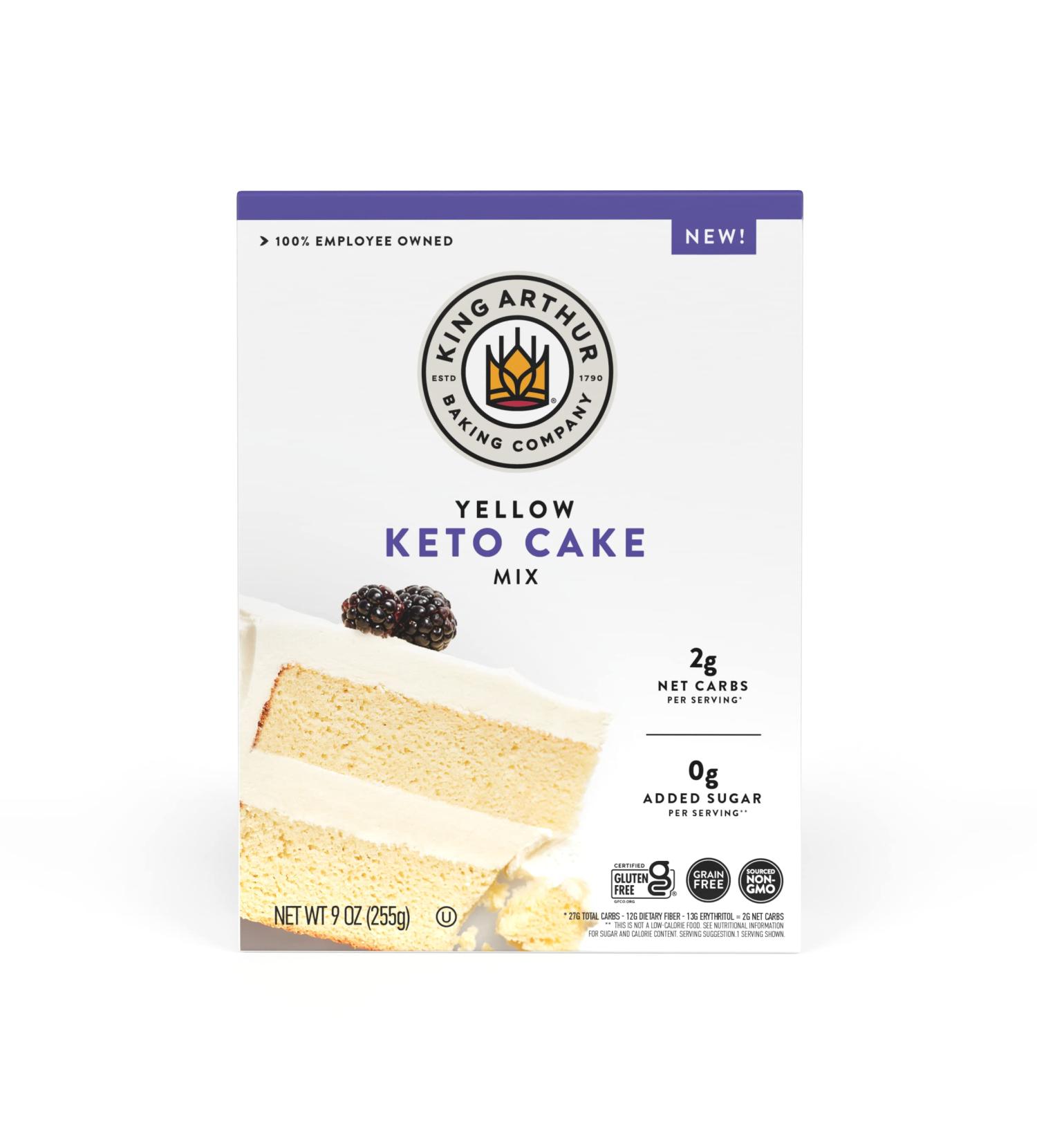 King Arthur Baking Keto Cake Mix  Yellow  2g Net Carbs 0g Added Sugar Per Serving  Low Carb & Keto Friendly  9oz  White - Buy Online on GoSupps.com