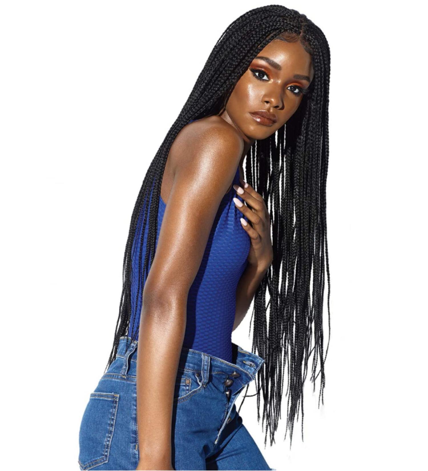 24-Inch Black Braided Wig - Long Ponytail for Everyday Use & Costume Party - Buy Online on GoSupps.com