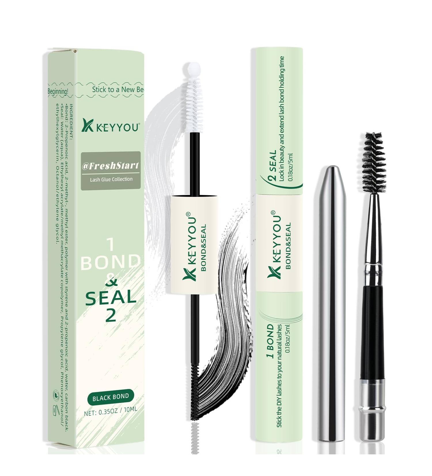 KEYYOU Lash Bond and Seal 10ML - Strong Gentle Waterproof Lash Glue for Sensitive Eyes | Perfect for Lash Clusters - Buy Online on GoSupps.com