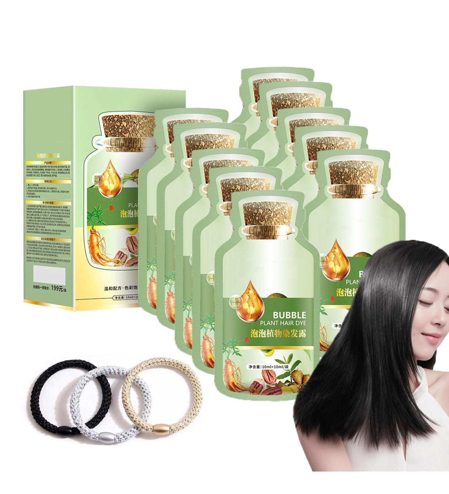 Duskweling Natural Plant Hair Dye Bubble Plant Hair Dye Shampoo Duskweling Hair Dye for Grey Hair-1Box Black - Buy Online on GoSupps.com