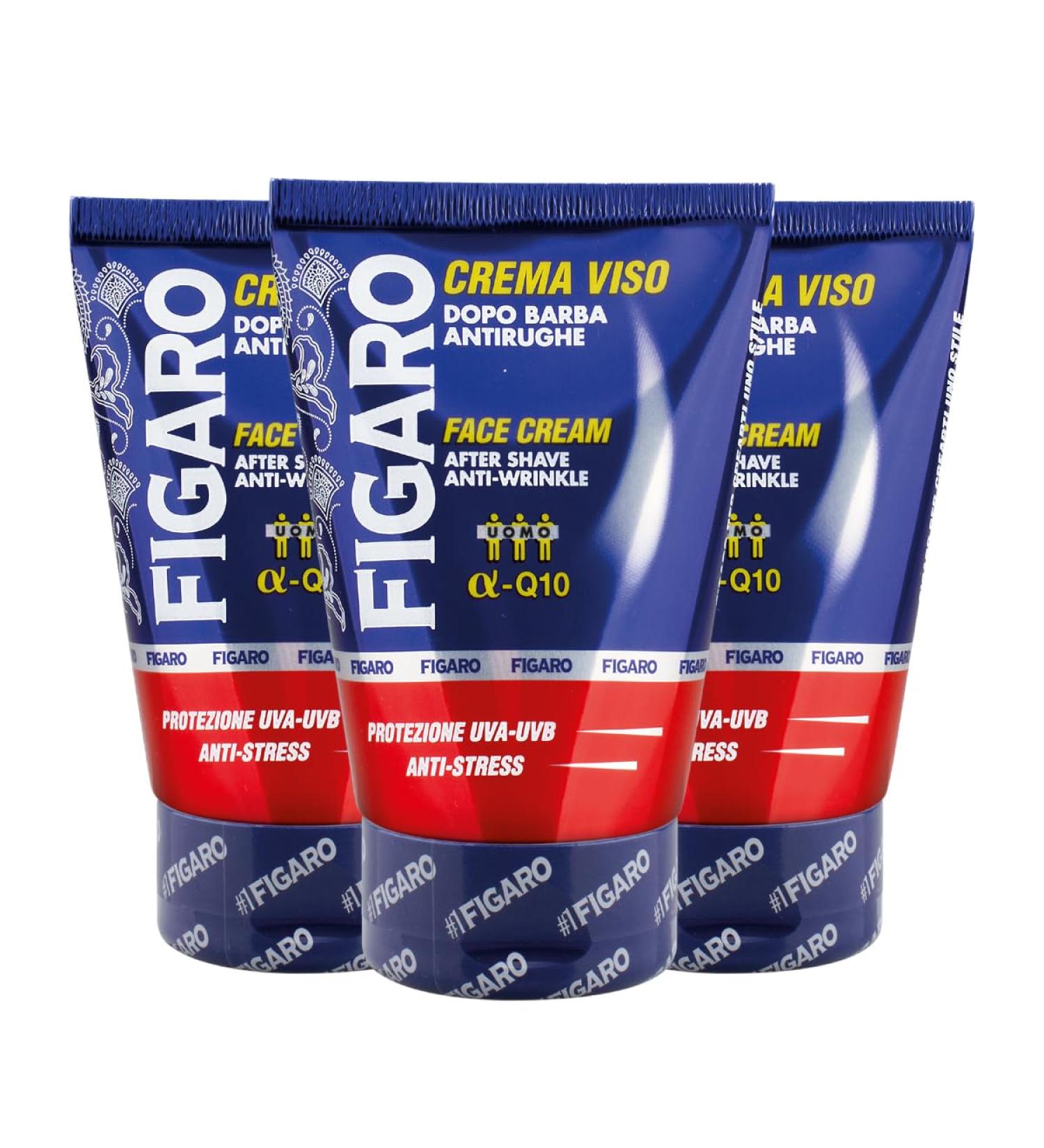 FIGARO Figaro Anti-Wrinkle After-Beard Cream with UVA-UVB Protection Revitalising Anti-Stress and Nourishing Action 3 x 100 ml