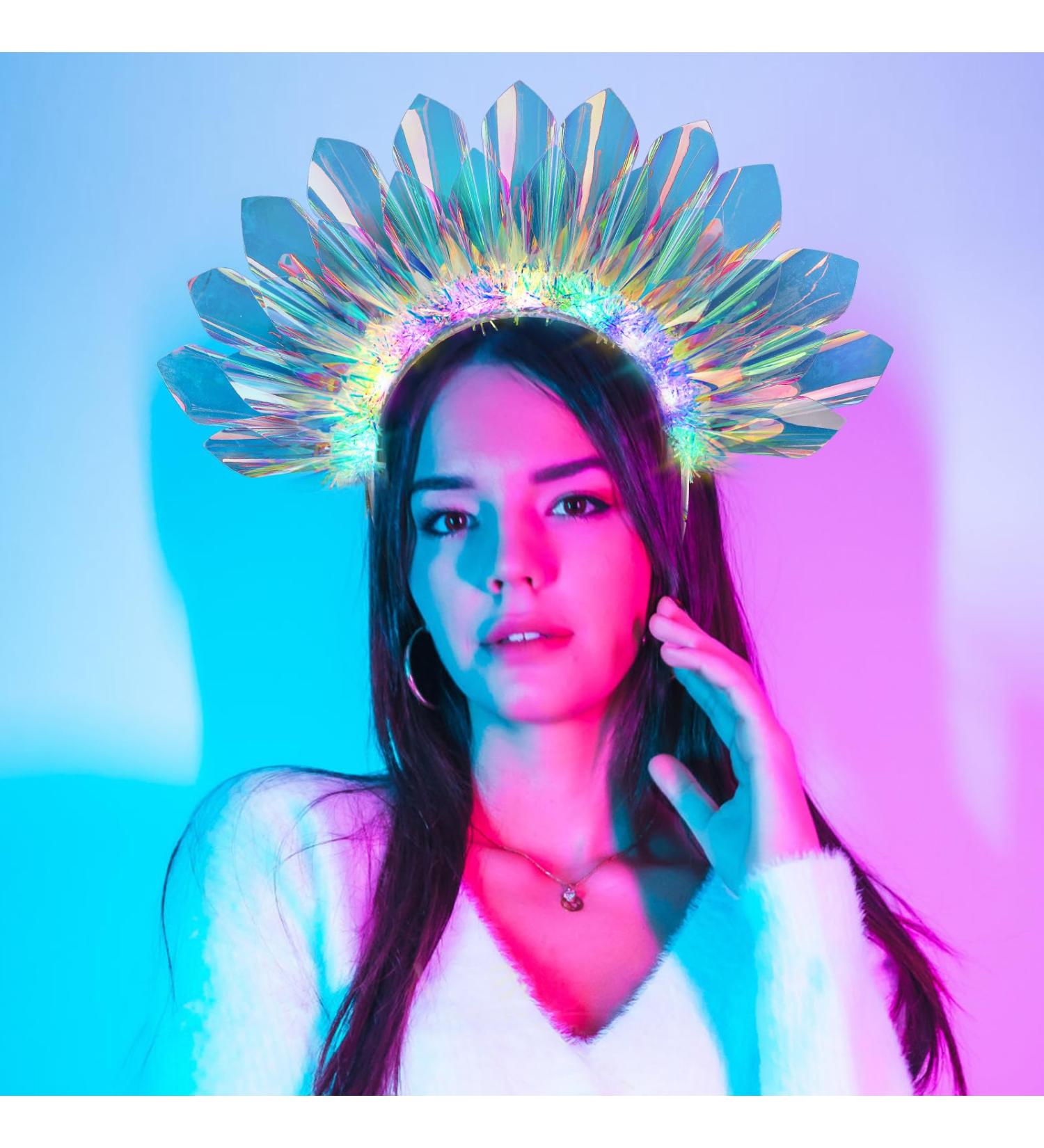 Light Up Headband Luminous Hairband Glowing LED Crown Headband Nightclub Headwear Flashing Headpiece Rave Hair Accessories for Women and Girls - Buy Online on GoSupps.com