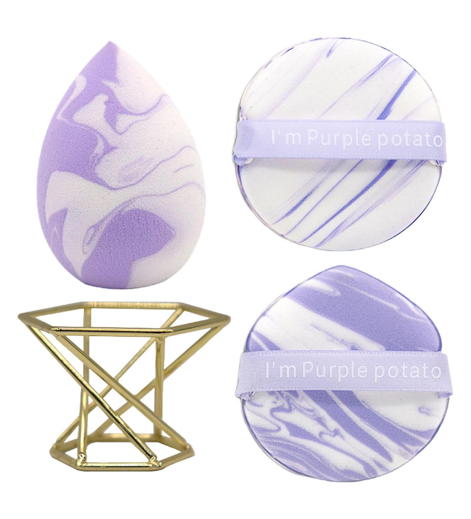 Makeup Blender Sponge | Soft Face Puff and Makeup Beauty Sponge Blender with Holder | Multi-purpose Beauty Blenders Set for Dry and Wet Use Makeup Puff for Liquid Foundation Bb Cream - Buy Online on GoSupps.com