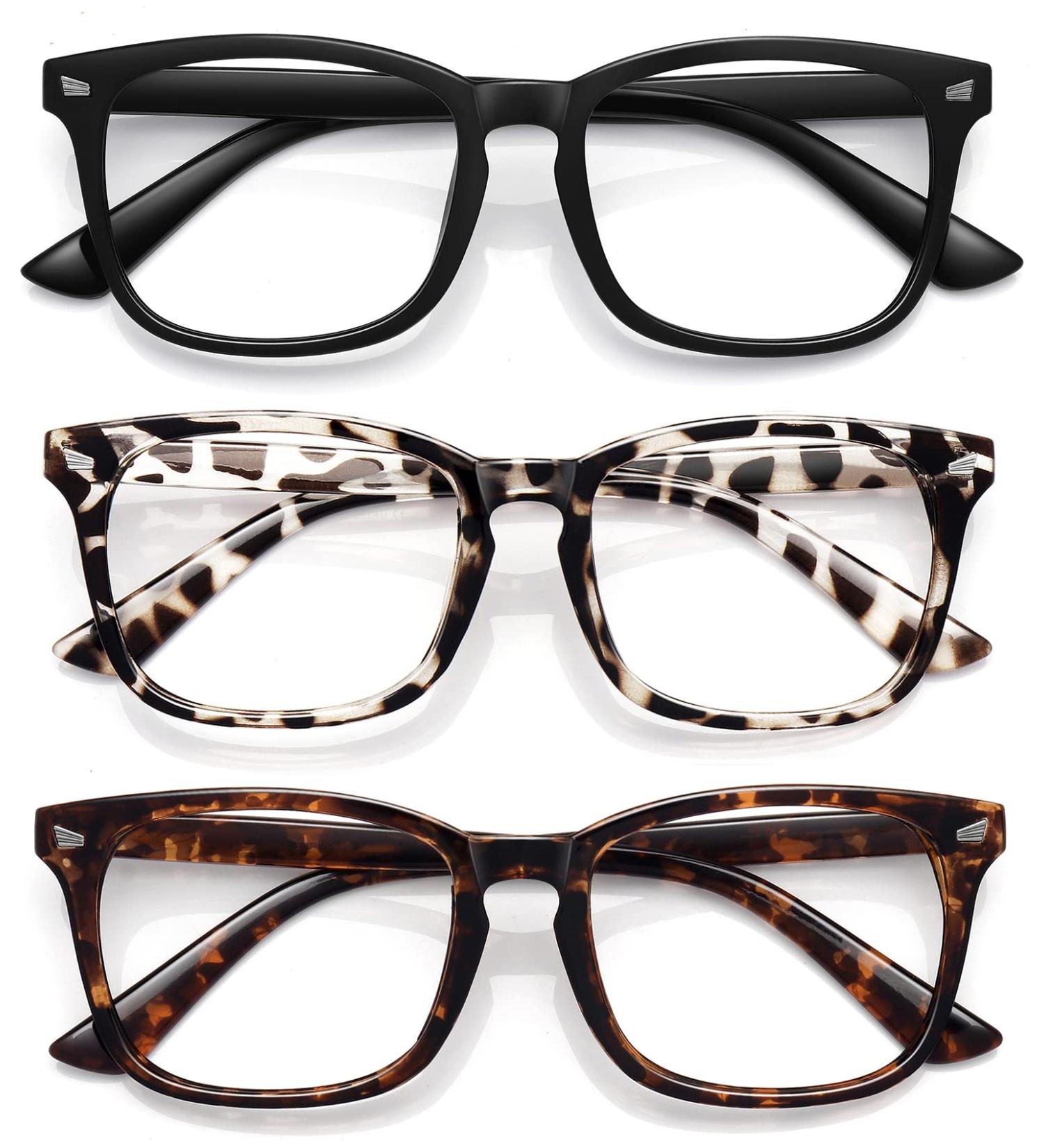 Shop Stylish Blue Light Filter Glasses for Unisex - Non-Prescription Clear Lens - Black Fire Leopard & Grey Leopard Designs - Buy Online on GoSupps.com