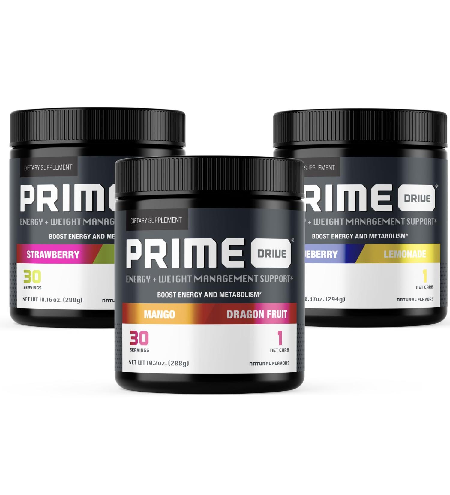 PRIME DRIVE 3 PACK (STRAWBERRY MELON- BLUEBERRY LEMONADE- MANGO DRAGONFRUIT) - Buy Online on GoSupps.com