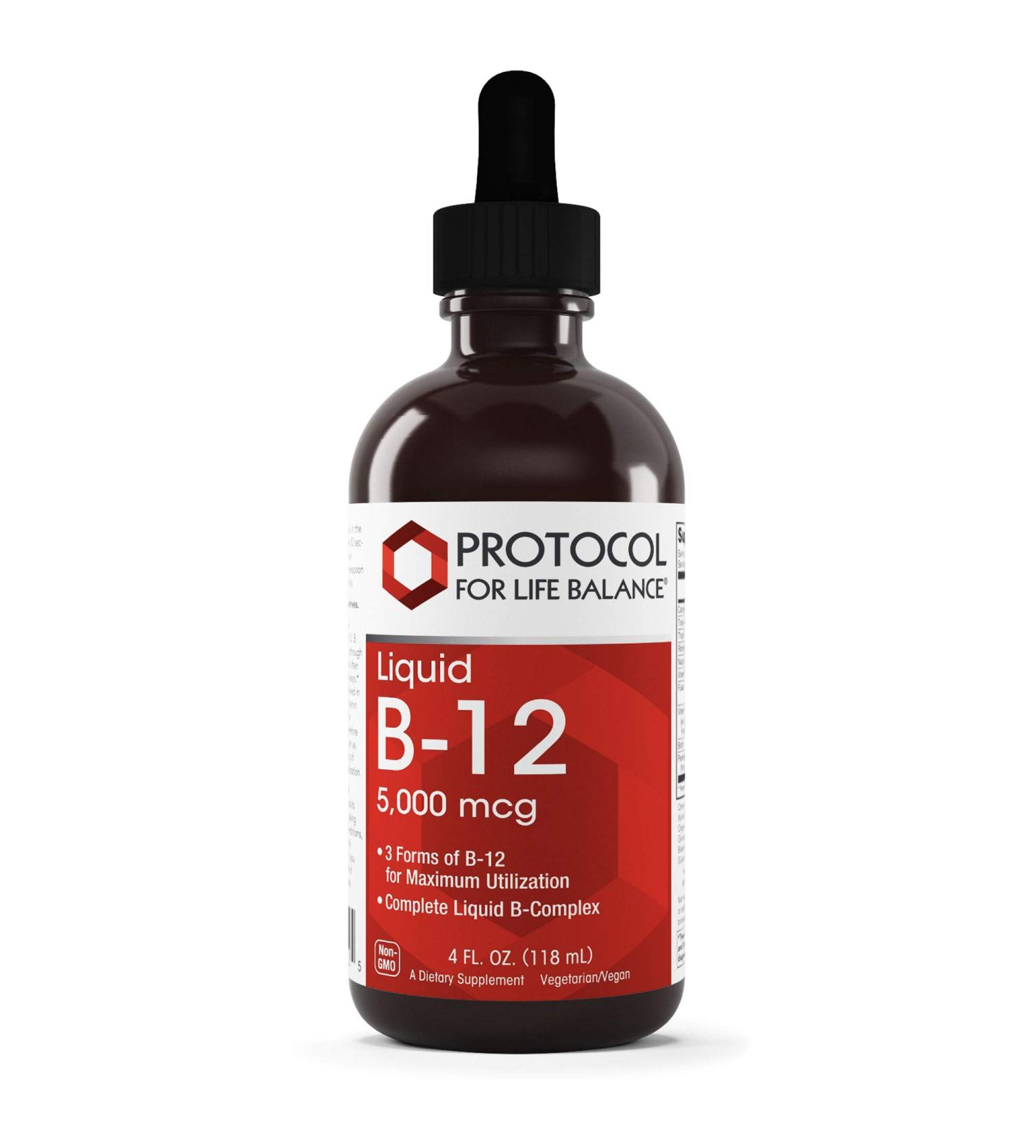 Protocol Liquid B-12 5000mcg Vitamin B Complex with Niacin - 4 fl. oz. (118 mL) - Buy Online on GoSupps.com