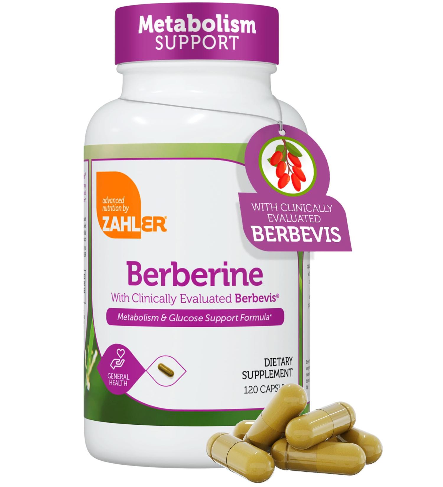 Zahler Berberine Supplement 1000mg with Clinically Evaluated Berbevis Complex and Berberine HCl - Barberry Supplements for Metabolism Support and Berberine Glucose Support for Adults (120 Capsules) - Buy Online on GoSupps.com