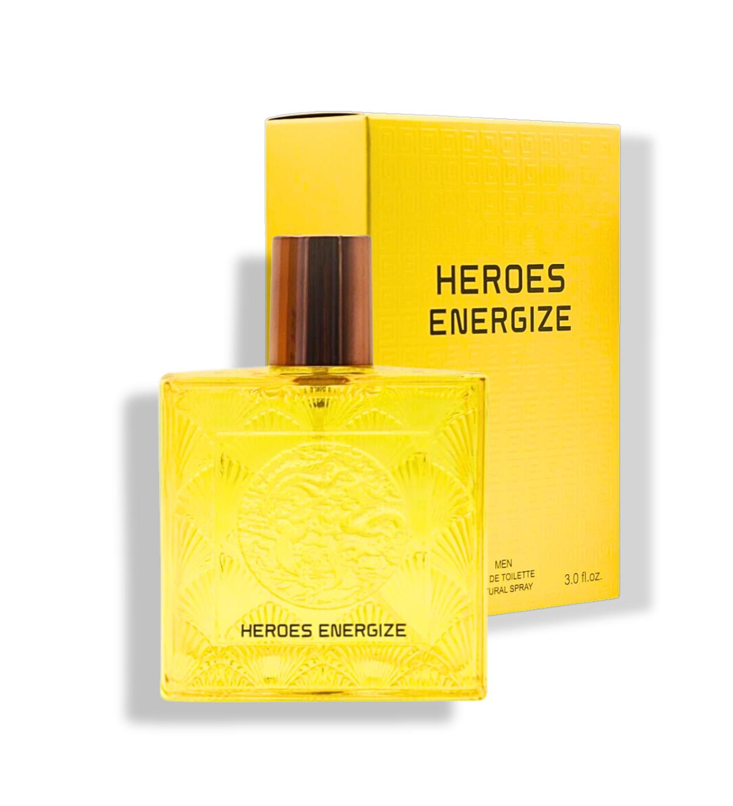 HEROES ENERGIZE EAU DE TOILETTE POUR HOMME 3.4 FL. OZ. Citrus Aromatic fragrance for men. - Buy Online on GoSupps.com