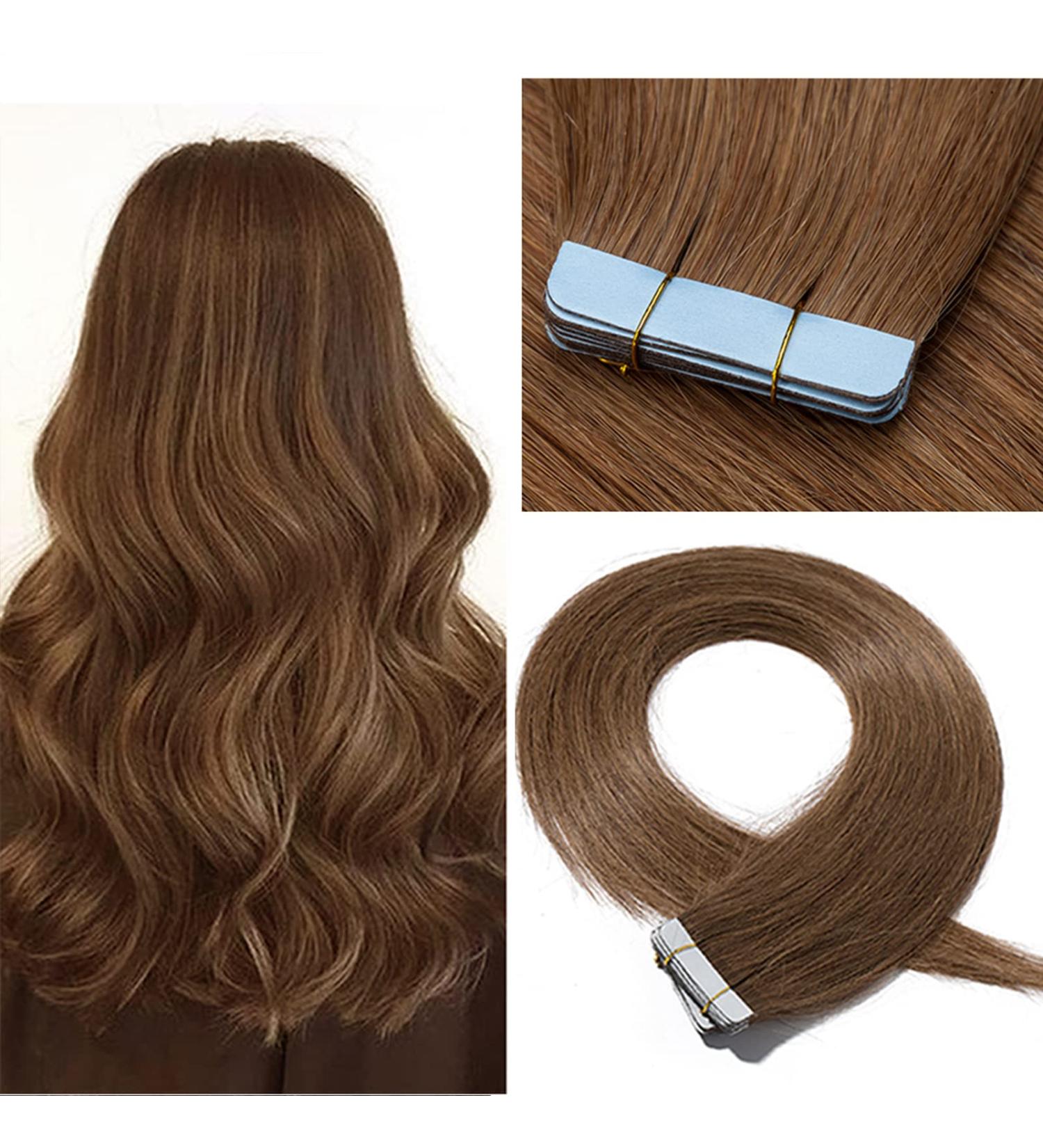 Buy SEGO TAPE Hair Extension Glue - Remy Real Hair 20 Tressen 50g Light Brown #6 22 (56cm) - Includes 10 Free Tapes - Buy Online on GoSupps.com