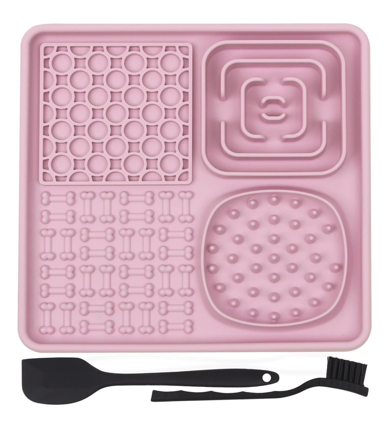 Buy Lick Mat for Dogs & Cats - BPA-Free Pink Slow Feeder with Silicone Spatula & Brush - Perfect for Fur Care & Claw Care International Shipping Available! - Buy Online on GoSupps.com