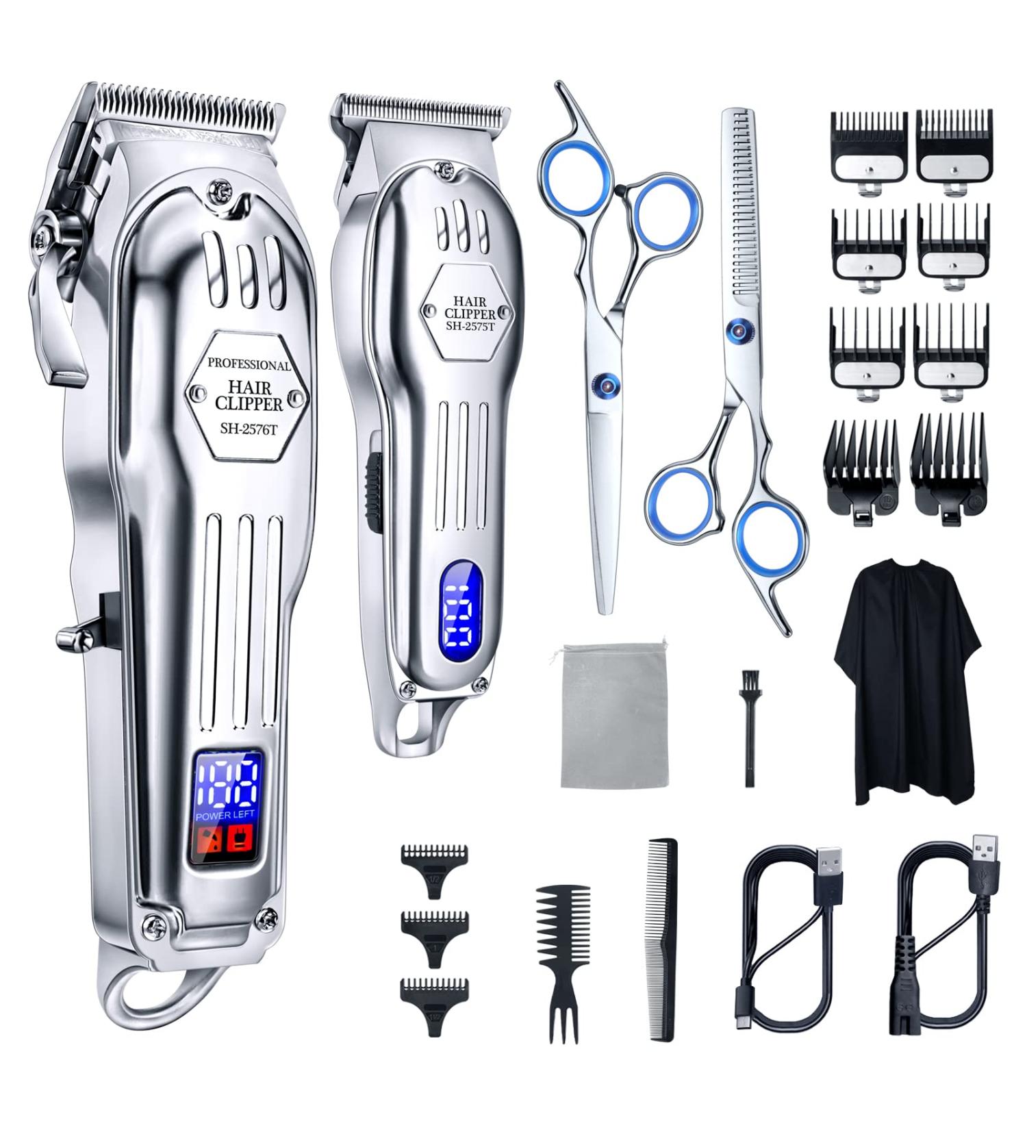 Professional Cordless Hair Clippers for Men - Barber Haircut Kit with LCD Display - Rechargeable Trimmers for Family - Buy Online on GoSupps.com