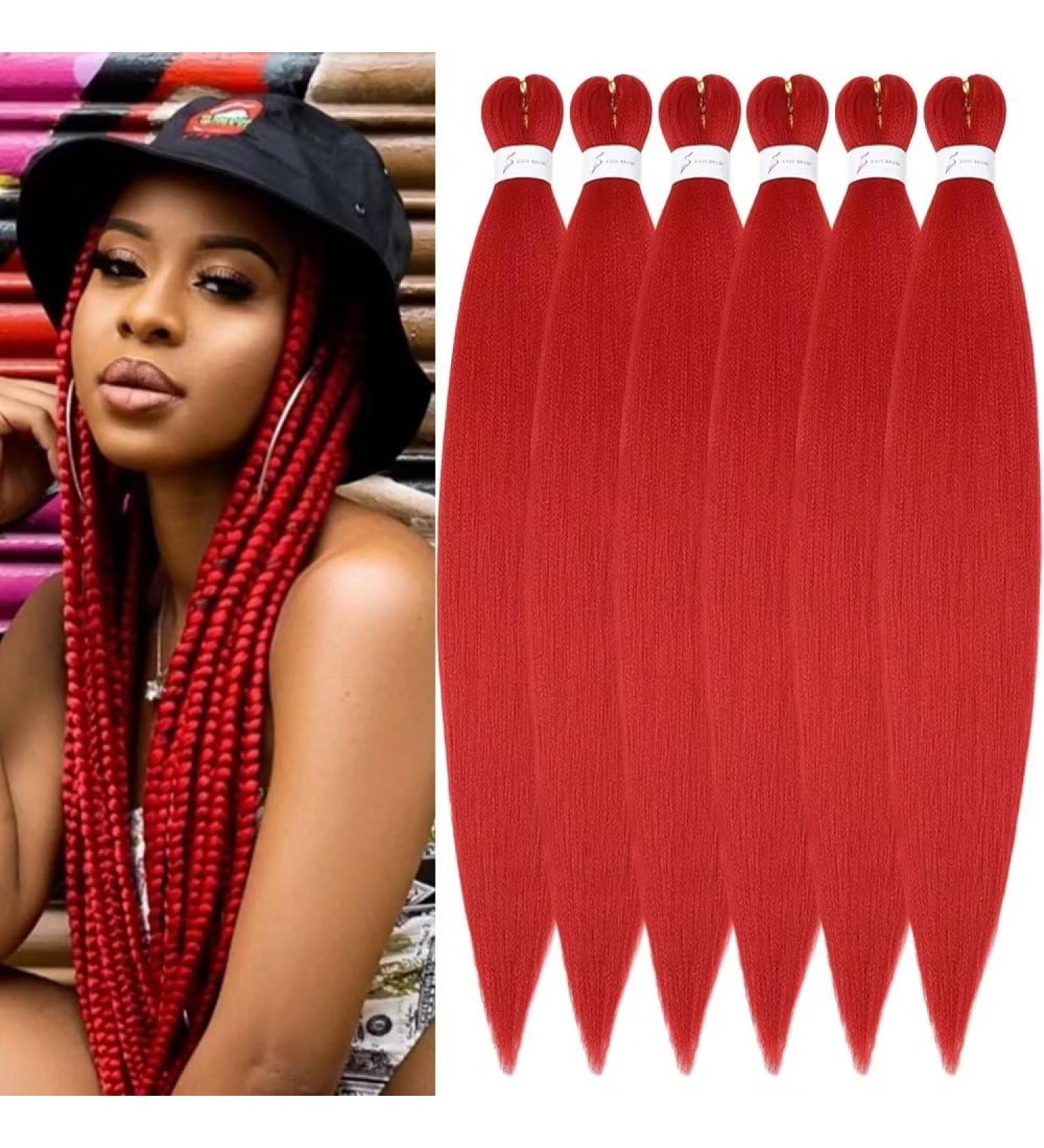 YDDM 26 Inch Red Pre-Stretched Braiding Hair Extensions - 6 Packs Jumbo Kunsthaar for Braids - Buy Online on GoSupps.com