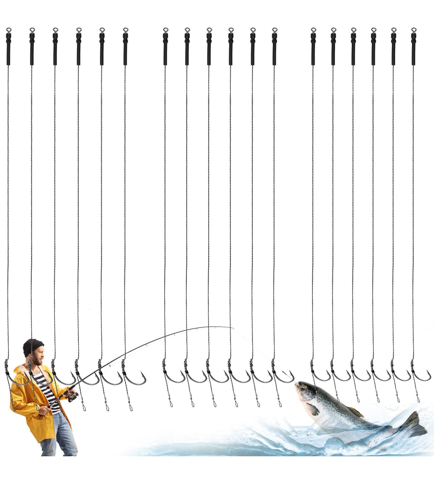 Shop GZLCEU 18-Piece Stainless Steel Fishing Hooks - Handmade Carp Accessories with Braided Cord - Buy Online on GoSupps.com