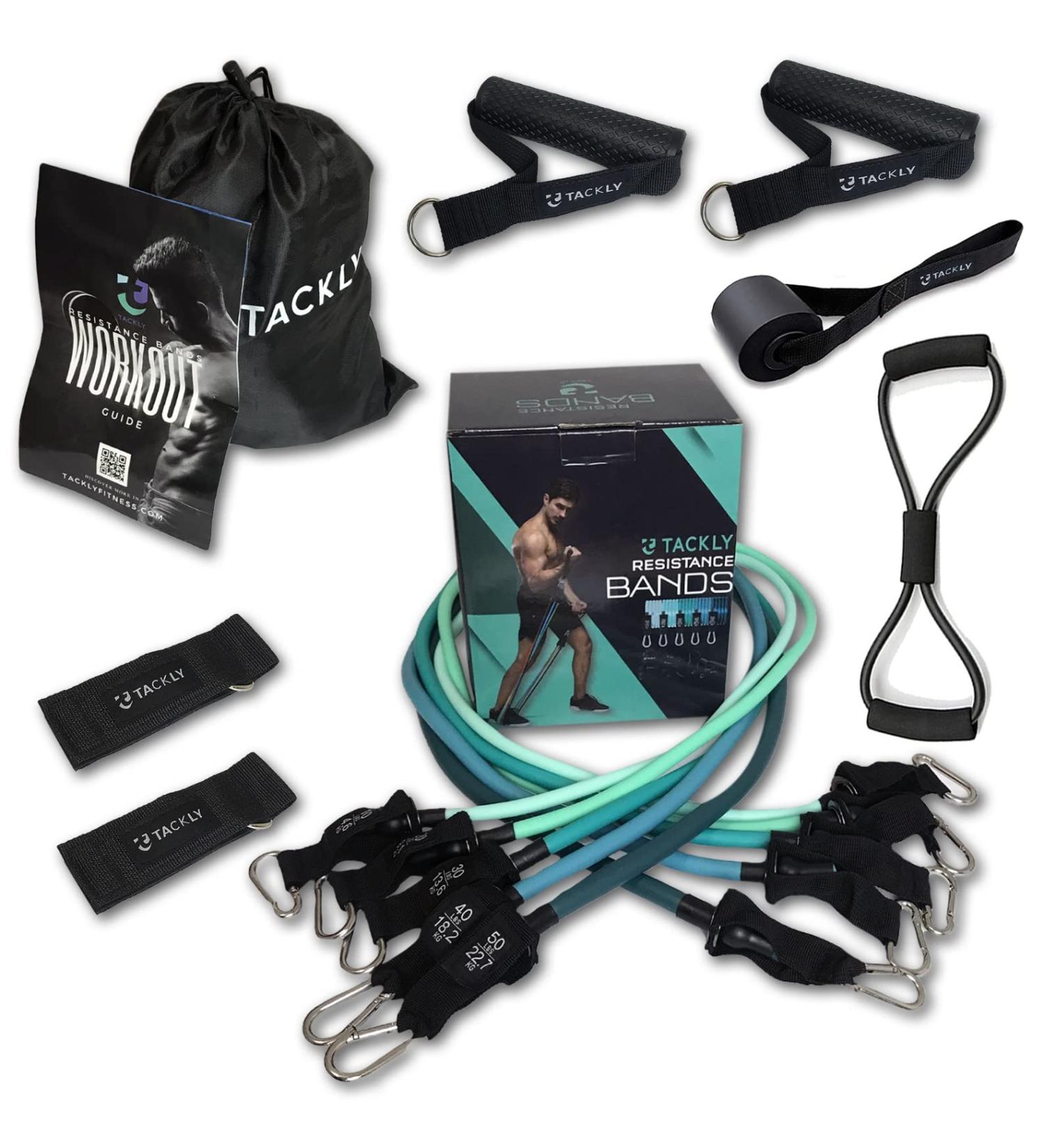 Buy Tackly Resistance Tapes Set for Strength Training - 150 lb / 68.7 kg - Home Gym Accessories for Men & Women - Elastic Rubber Bands for Fitness - Buy Online on GoSupps.com