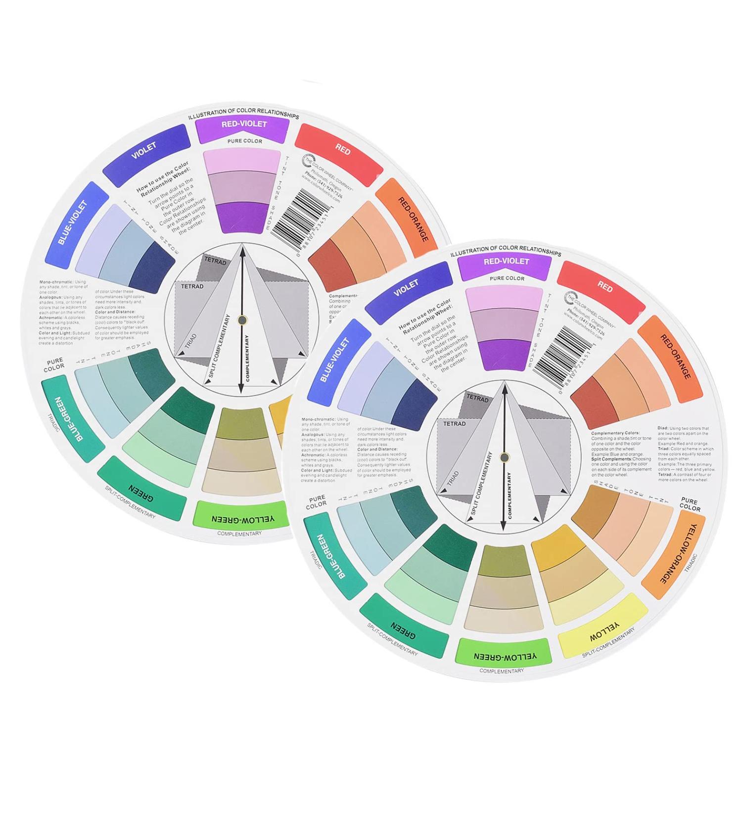 Color Mixing Guides - 2 sets of 9in Creative Color Wheels for Art Classes and Makeup Blending - Buy Online on GoSupps.com