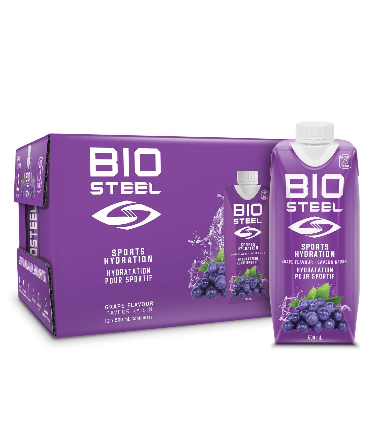 BioSteel Sports Drink Great Tasting Hydration with 5 Essential Electrolytes Grape Flavour 16.7 Fluid Ounces 12-Pack - Buy Online on GoSupps.com