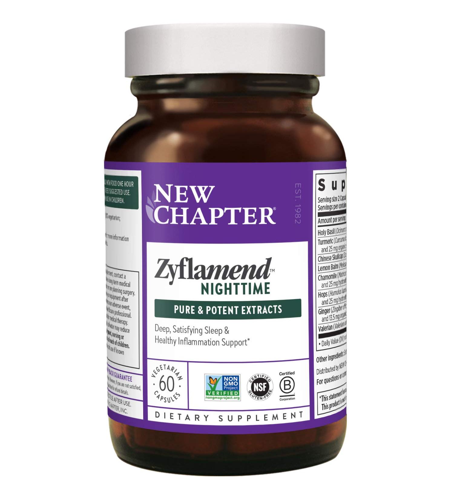 New Chapter Zyflamend Nighttime - 60 Vegetarian Capsules for Natural Sleep & Joint Support - Buy Online on GoSupps.com