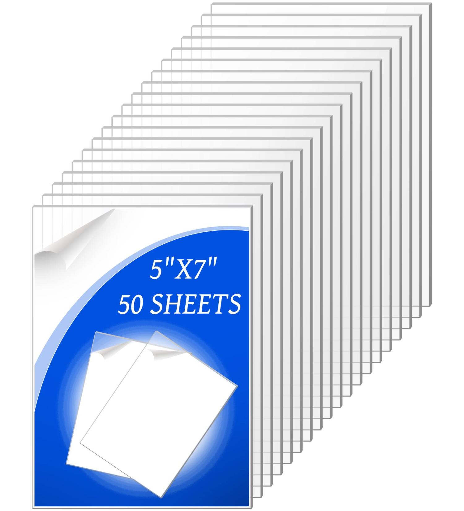 50 Pack 5x7 Inch Clear Acrylic Sheets - 1mm Thick Blank Panels for Picture Frames, Art Projects, Wedding Signs - Acrylic Glass Replacement - Buy Online on GoSupps.com