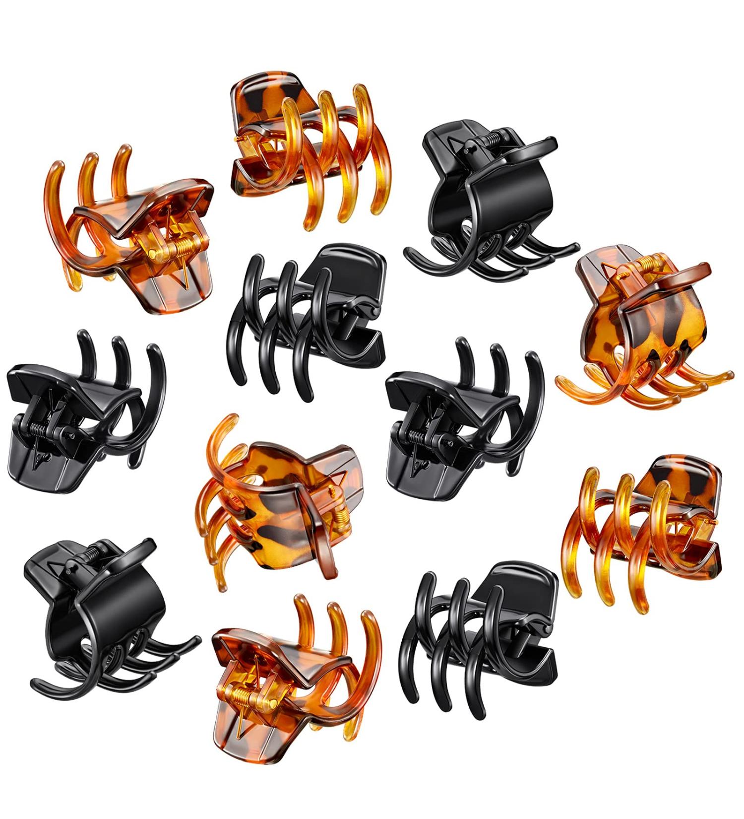 12 Piece Medium Hair Claw Clips for Women and Girls - 1.3 Inch Hair Jaw Clip Grip in Black and Brown - Buy Online on GoSupps.com