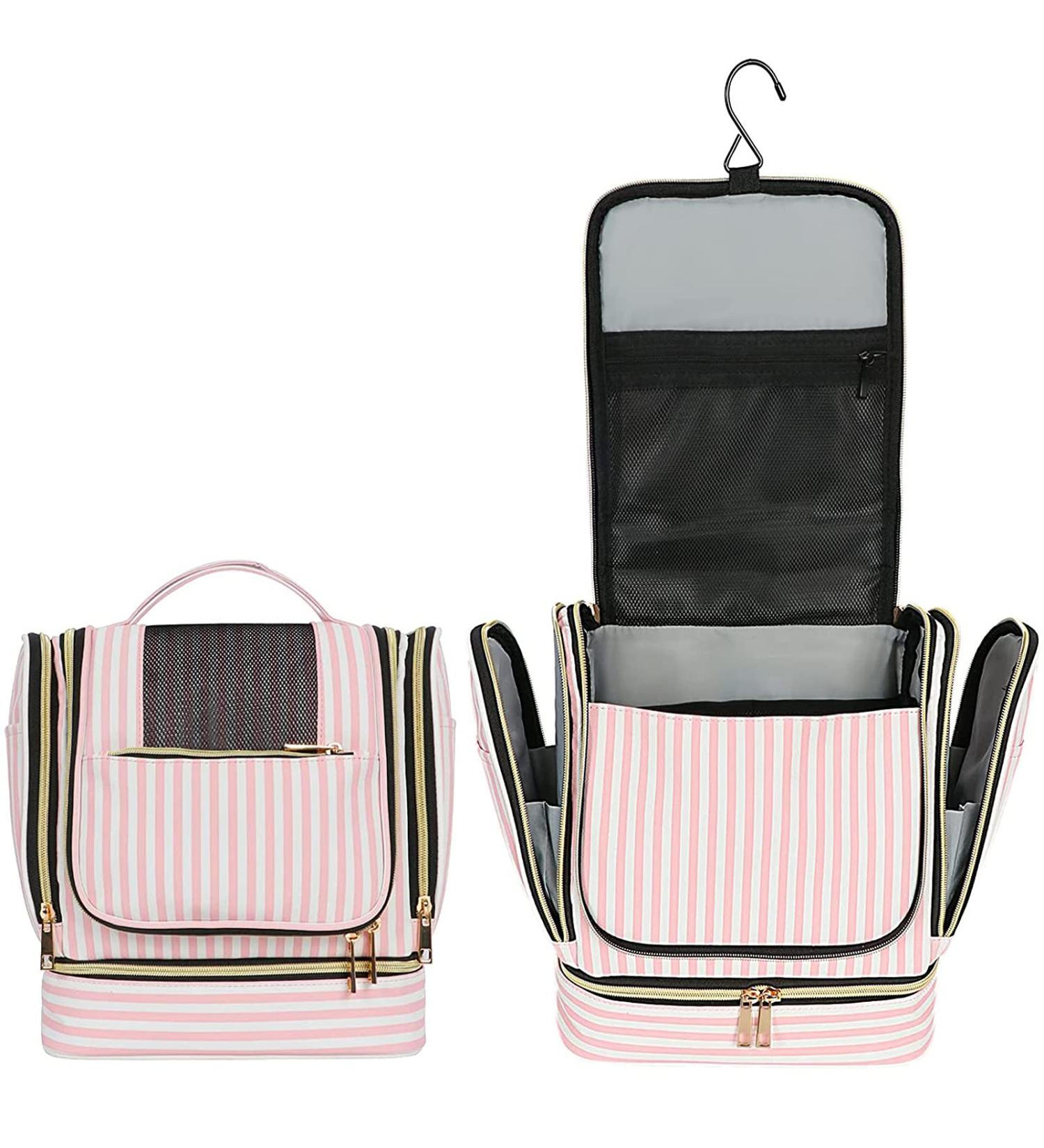 Large Hanging Toiletry Bag with Hook - Water Resistant Travel Organizer for Toiletries - Lightweight Makeup Bag for Women and Men (Pink) - Buy Online on GoSupps.com