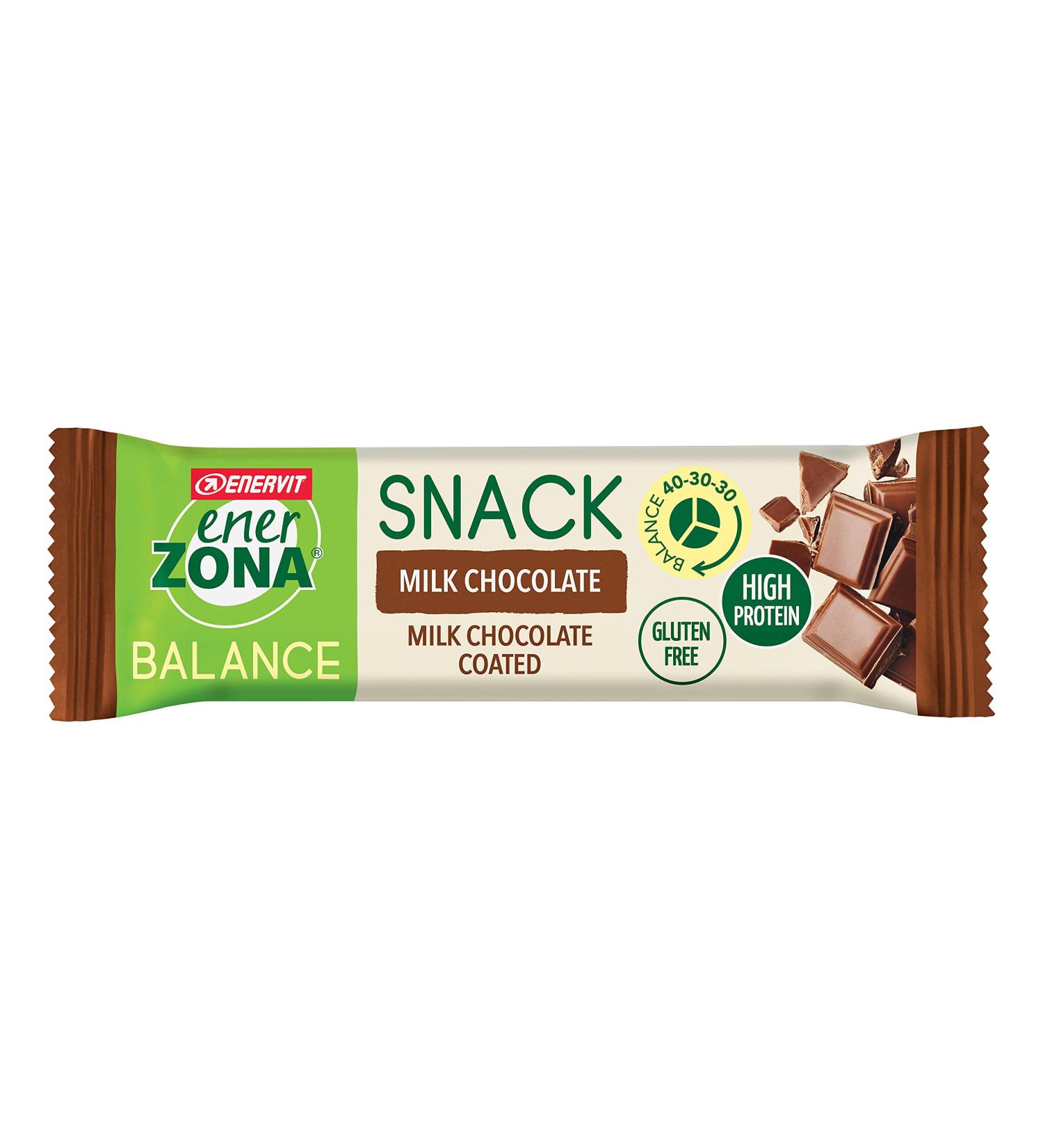 ENERVIT EnerZona Balance - Snack Milk Chocolate Bar Chocolate Flavor 33g