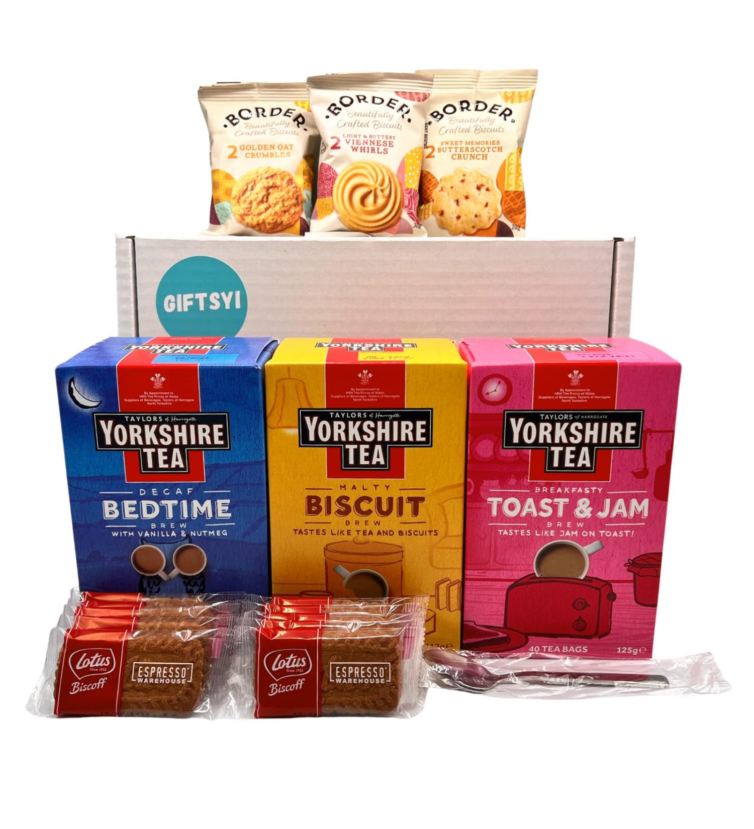 British Tea Gift Set with Lotus Biscoff Cookies and English Tea Biscuits - Perfect Tea Gift Basket for Women | Includes Tea Lovers Poem and Teaspoon | UK Imported - Buy Online on GoSupps.com