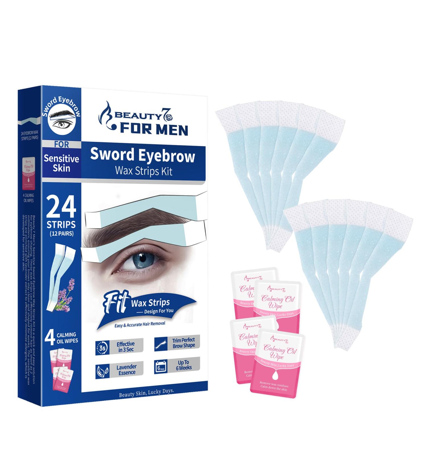  Beauty7 Beauty7 Pack of 24 cold wax strips for at-home hair removal for men for the receding hairline eyebrows sensitive skin - Buy Online on GoSupps.com