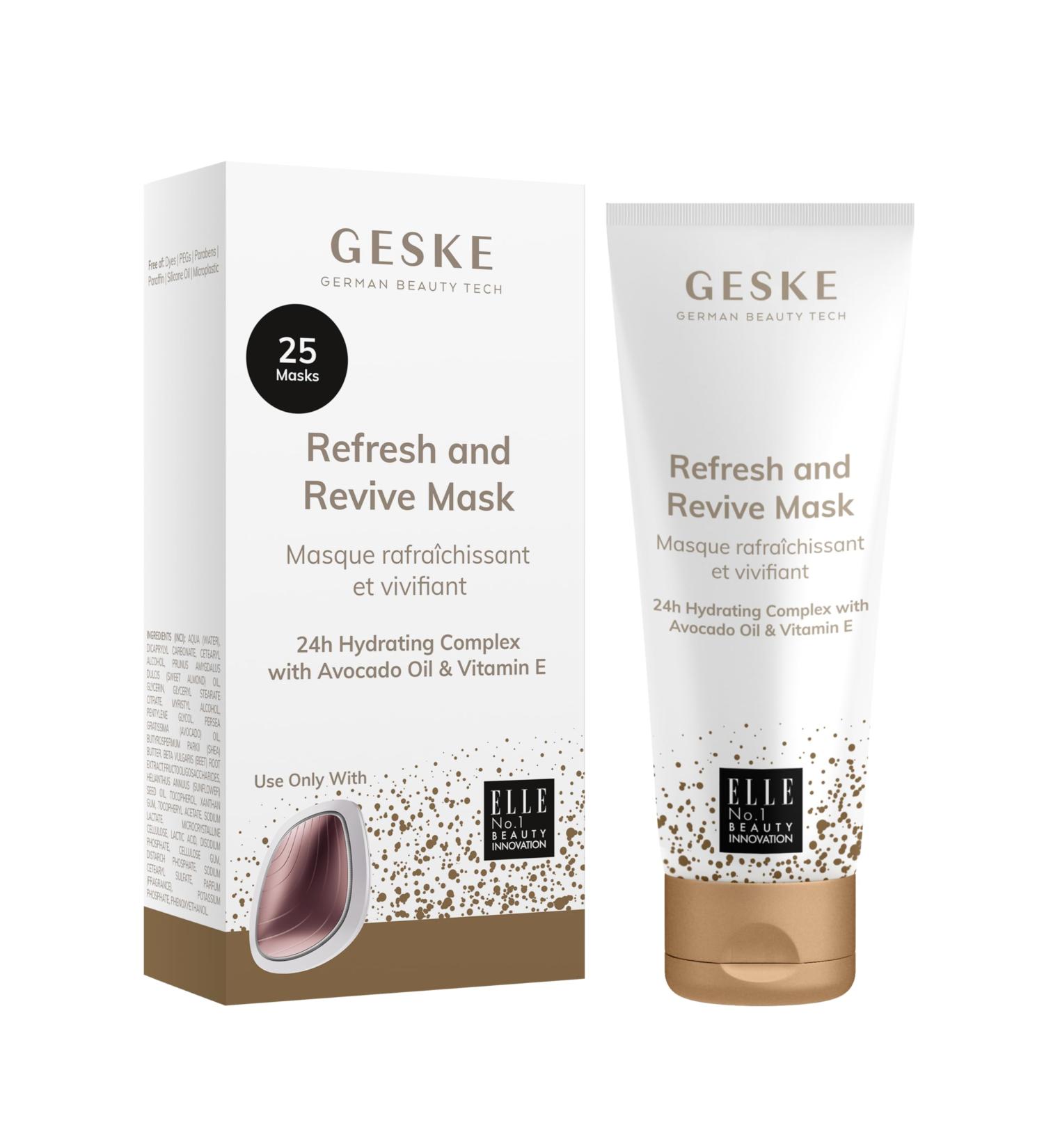 GESKE Refresh & Revive Mask | Use with our Sonic Warm & Cool Mask | Face Mask with Avocado Oil & Vitamin E | 24H Hydrating Complex | Refreshing Formula | For Normal to Dry Skin | Vegan & Cruelty-free