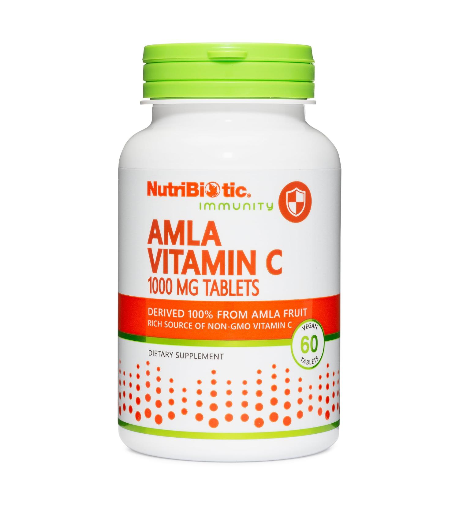 NutriBiotic - Amla Vitamin C 60 Tabs - Rich Source of Non-GMO Natural Vitamin C for Antioxidant & Collagen Support - 100% from Indian Gooseberry - Vegan & Gluten Free - Buy Online on GoSupps.com