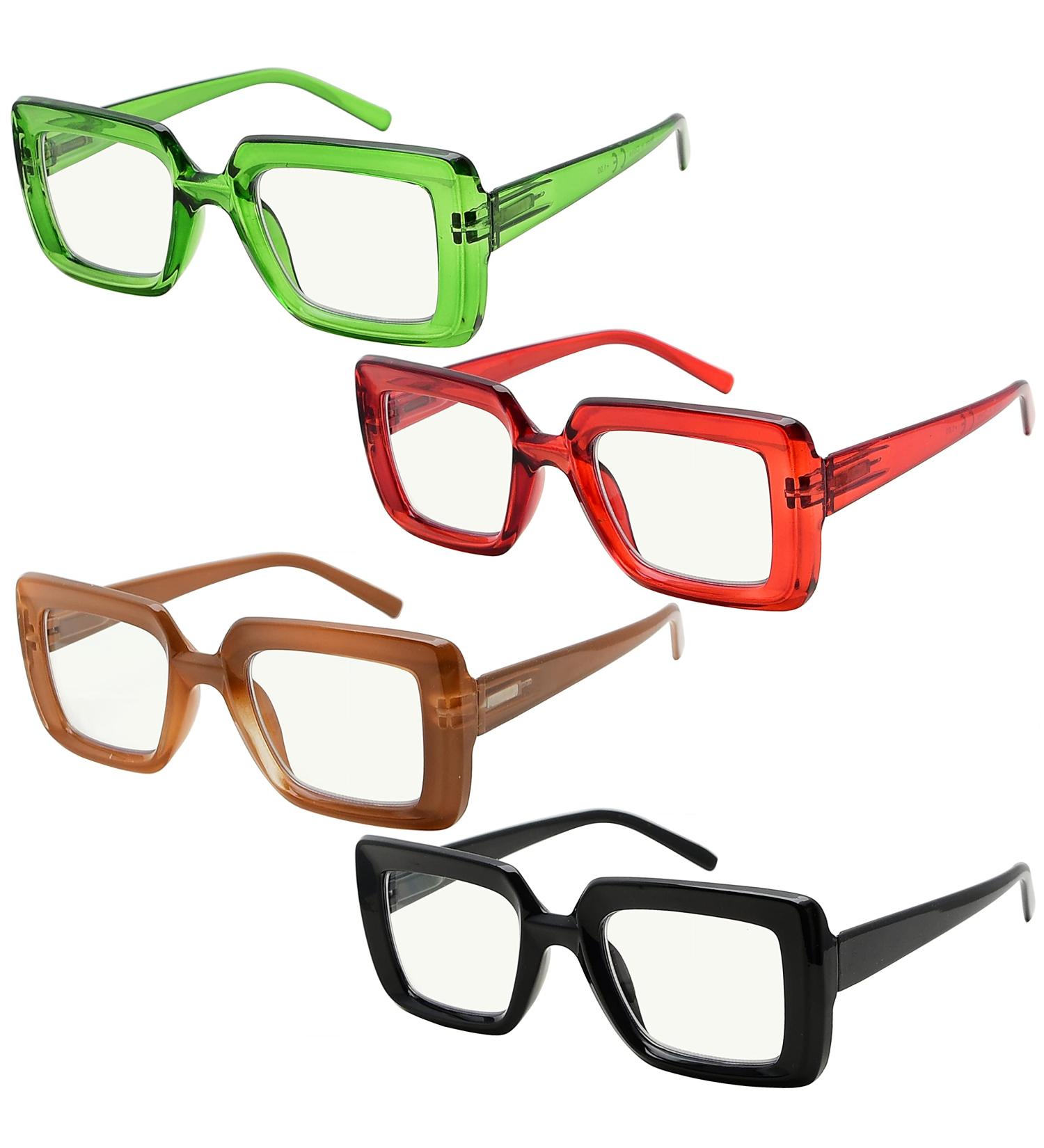 Shop Eyekeper 4 Pack Progressive Multifocus Reading Glasses - No Line Light Blocking for Women - 2.0x - Stylish Mixed Colors - Buy Online on GoSupps.com
