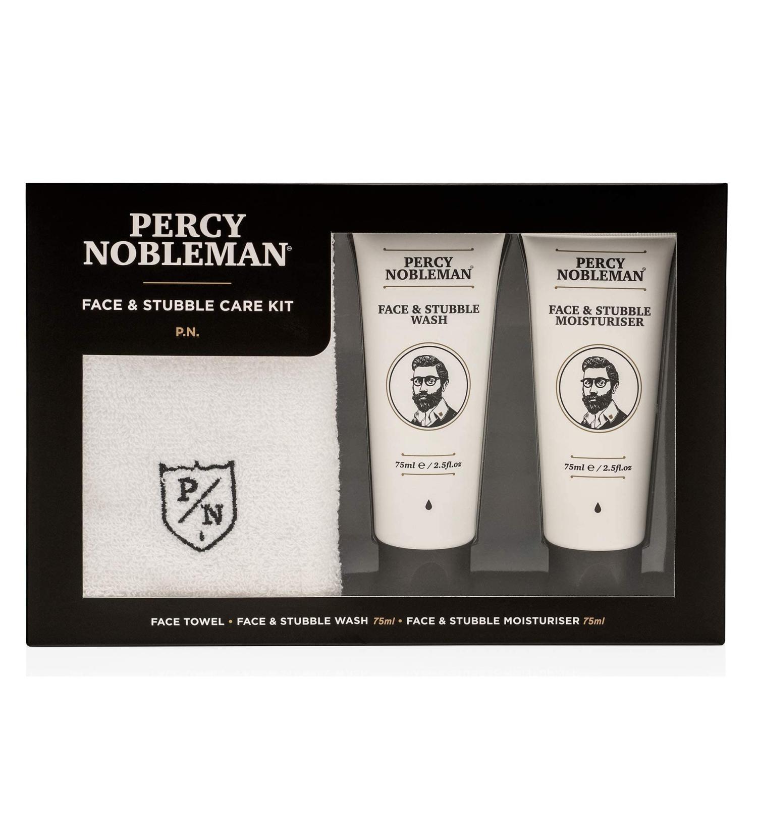 Percy Nobleman - Face & Stubble Care Kit by Percy Nobleman A Men's Gift Set For Skin Care. Moisturiser Wash and Face Towel Kit - Buy Online on GoSupps.com