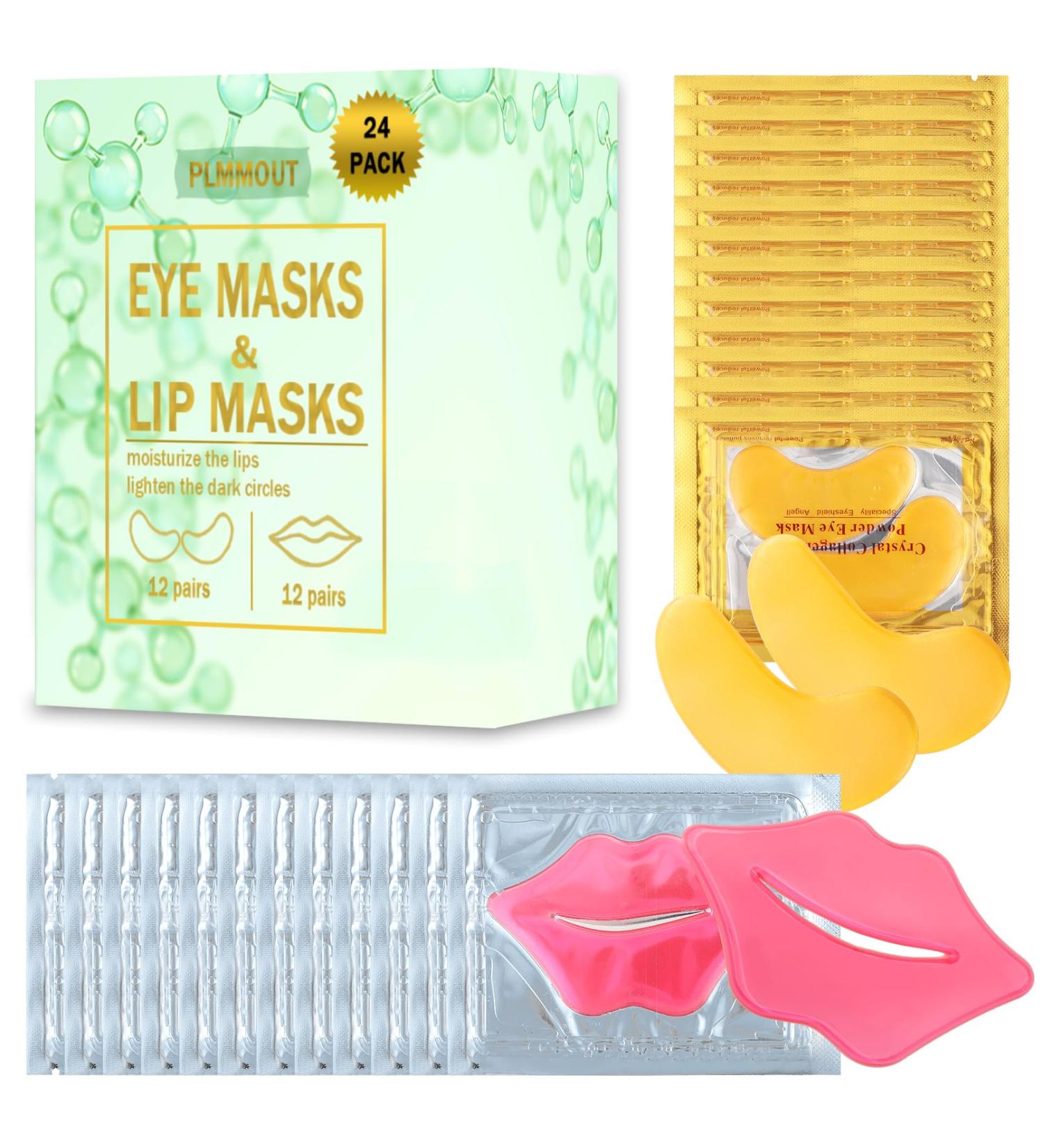 24 PCS Hydrating Lip & Eye Masks - Anti-Aging Eye Patches Collagen Gel Pads for Puffy Eyes & Dark Circles Nourishing Lip Mask for Moisture & Repair - Buy Online on GoSupps.com