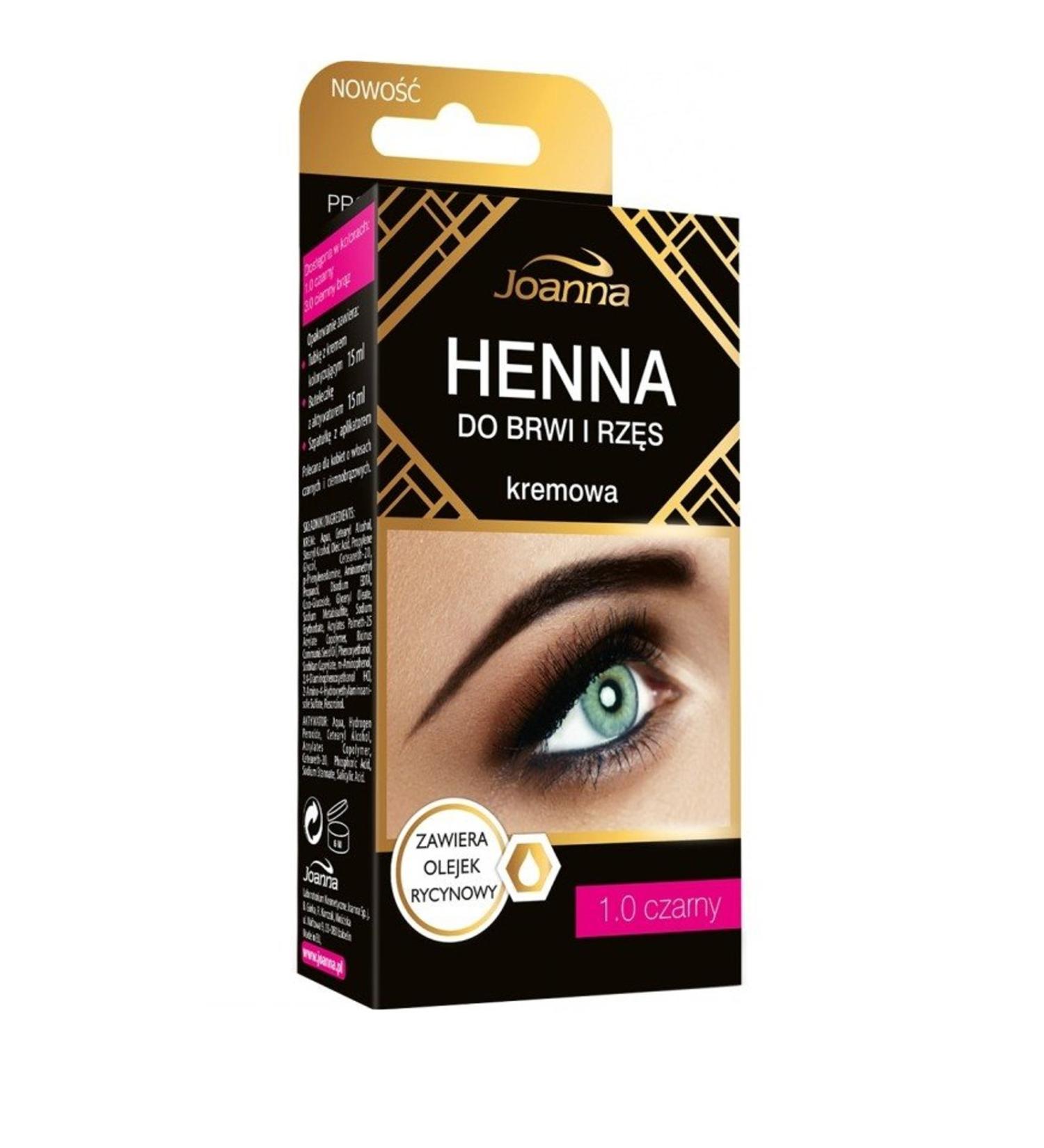 Joanna cream in henna for eyelashes and eyebrows black