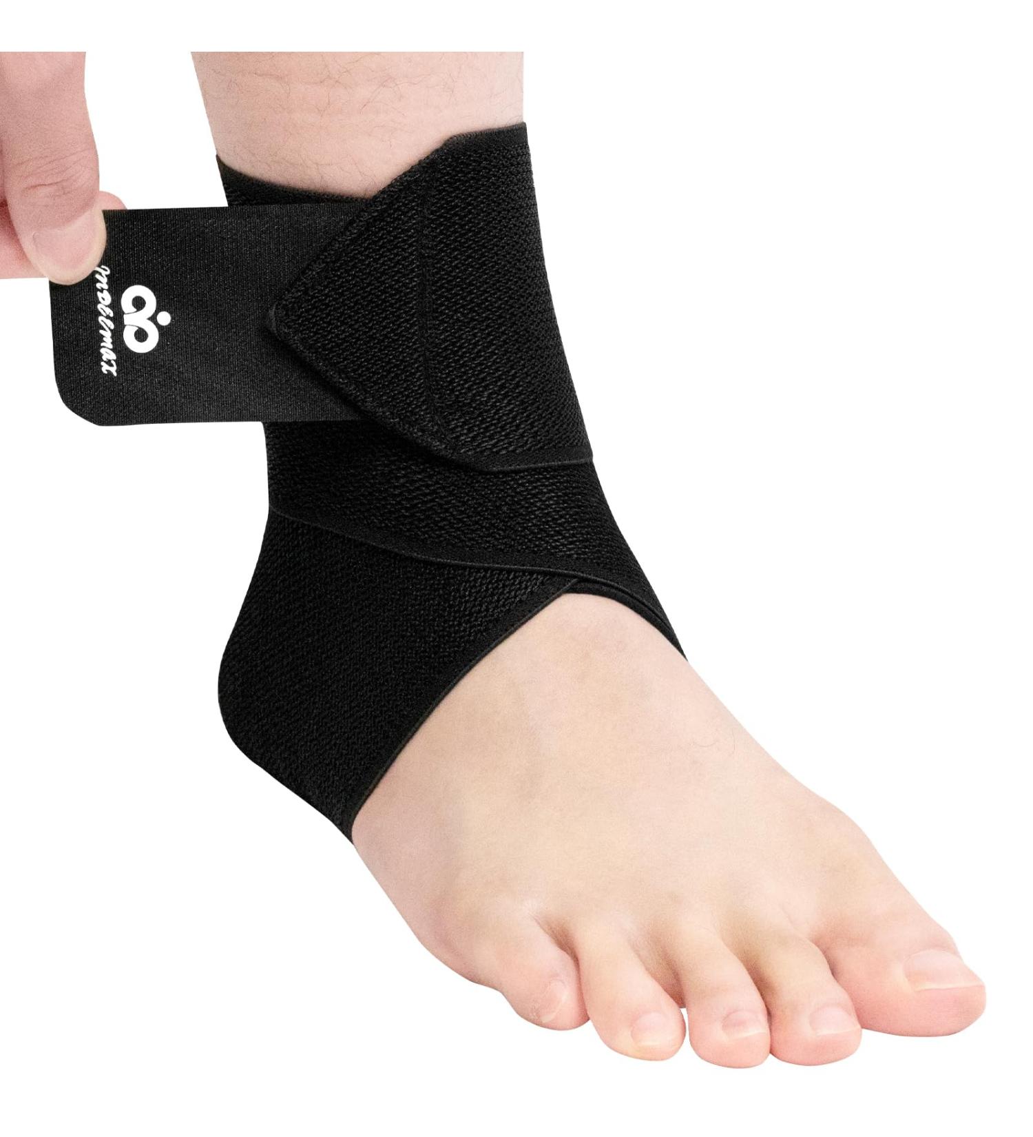 INDEEMAX Ankle Support Brace Adjustable Ankle Wraps for Man and Women Ankle Straps for Plantar Fasciitis Achilles Tendonitis Arthritis Ligament damage Injury Recovery Single Black One Size Black1 - Buy Online on GoSupps.com