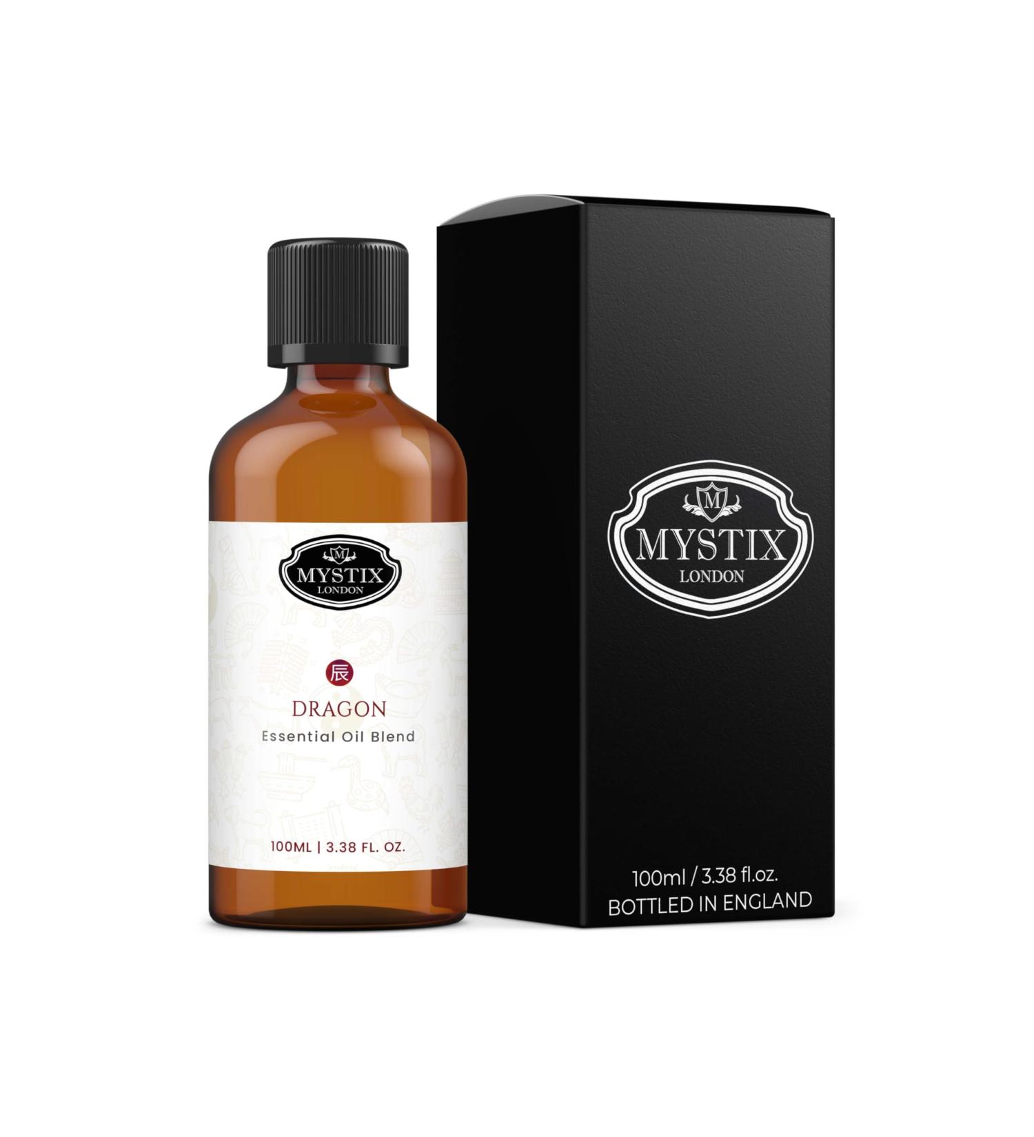 Mystix London | Dragon - Chinese Zodiac Essential Oil Blend 100ml - for Diffusers Aromatherapy & Massage Blends | Perfect as a Gift | Vegan GMO Free - Buy Online on GoSupps.com