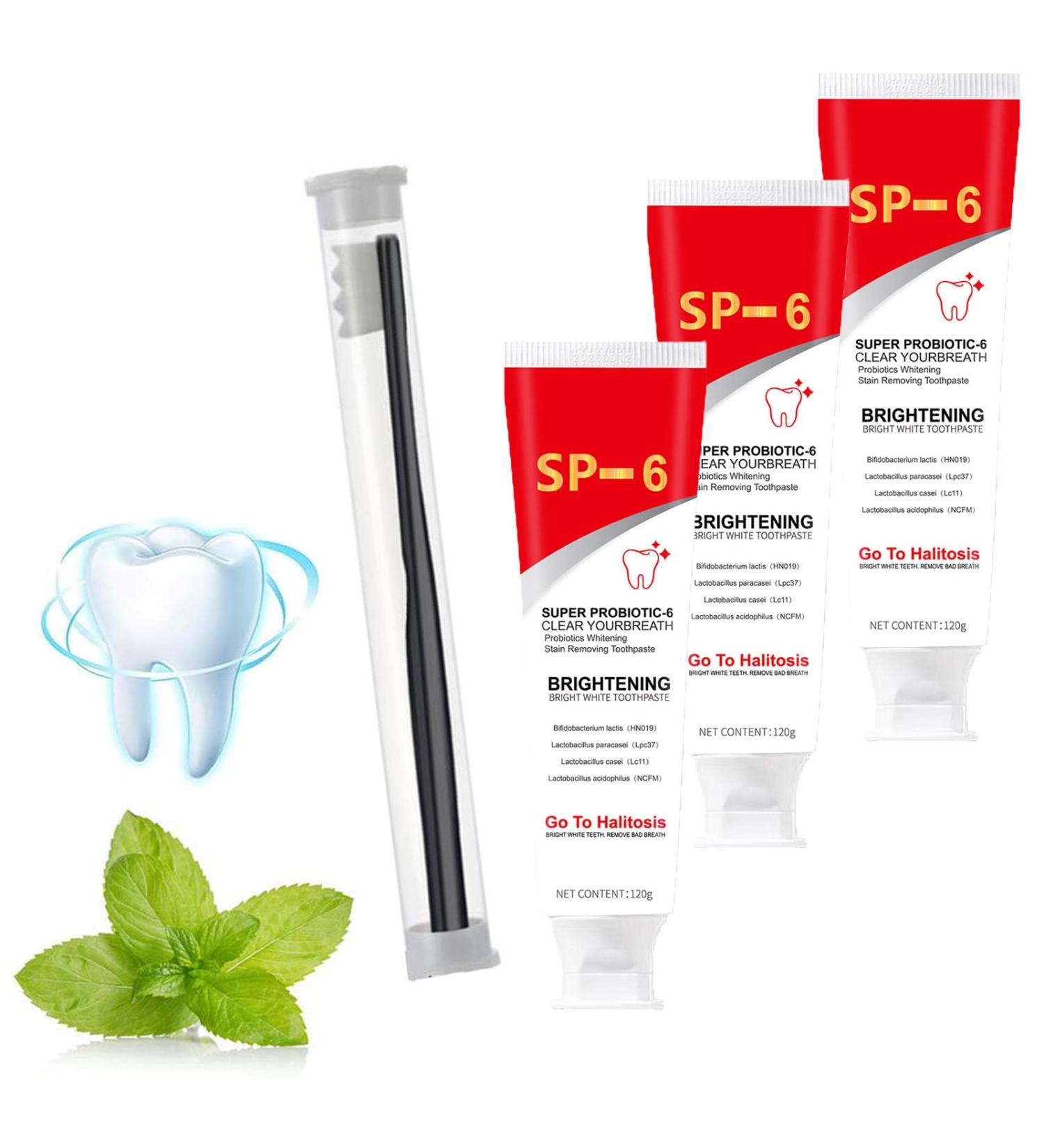 MS DRWIKEY Probiotics Bright White Toothpaste SP-6 Ultra Whitening Toothpaste MS DRWIKEY Toothpaste Sp-6 Brightening 120g Deep Cleaning Oral Care Toothpaste (3pcs) - Buy Online on GoSupps.com