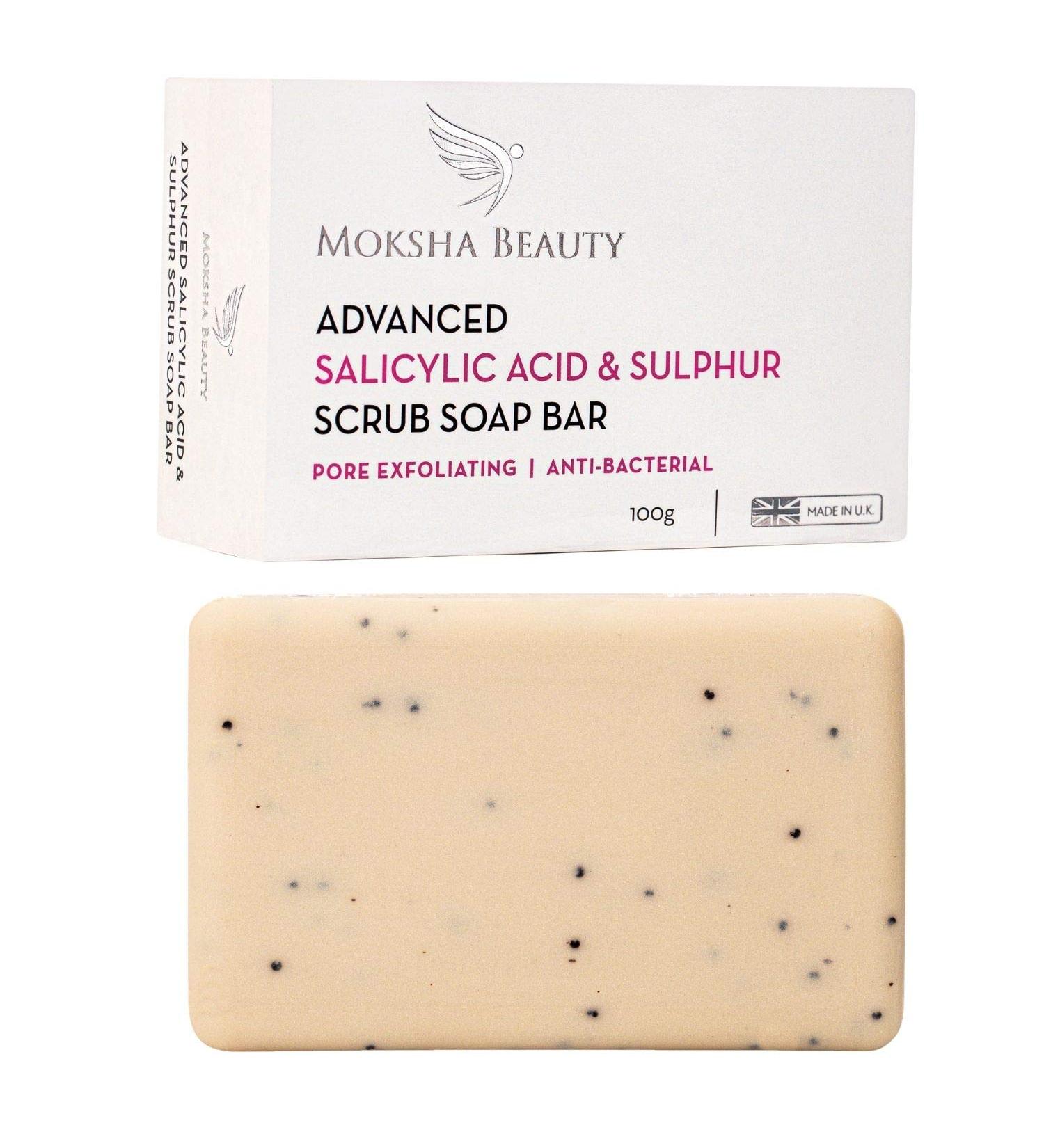 Sulphur Soap Bar with Advanced Salicylic Acid - 100g | Made In U.K | Paraben and Cruelty Free - Buy Online on GoSupps.com
