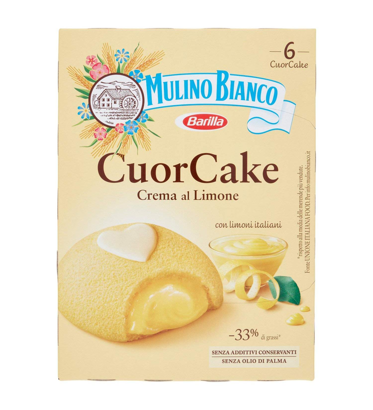 Buy Barilla Mulino Bianco Cuor Cake Snack with Lemon Cream 210g Mini Cakes Palm Oil-Free Perfect Italian Treats International Shipping Available - Buy Online on GoSupps.com
