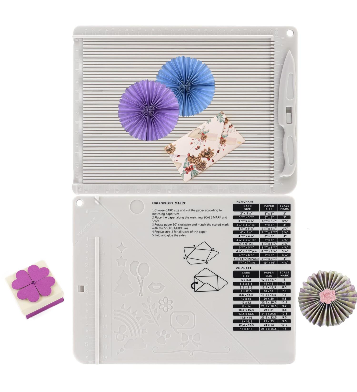 Mini 6.4x8.5 Multi-Purpose Scoring Board & Envelope Maker Set for Card Making and Crafts Projects - Buy Online on GoSupps.com