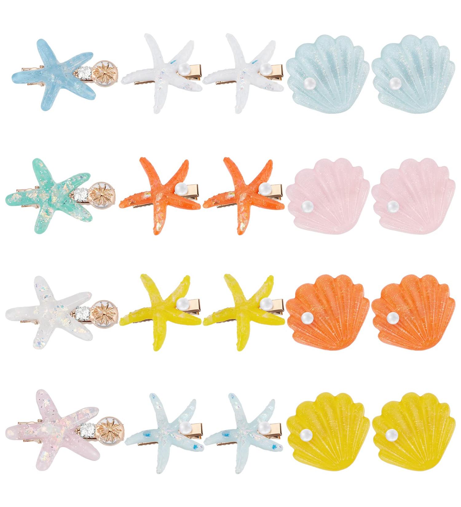 Freemlose 20-Piece Sea Hair Clips Set | Colorful Shell & Starfish Hair Accessories for Girls | Children's Hair Decorations - Buy Online on GoSupps.com