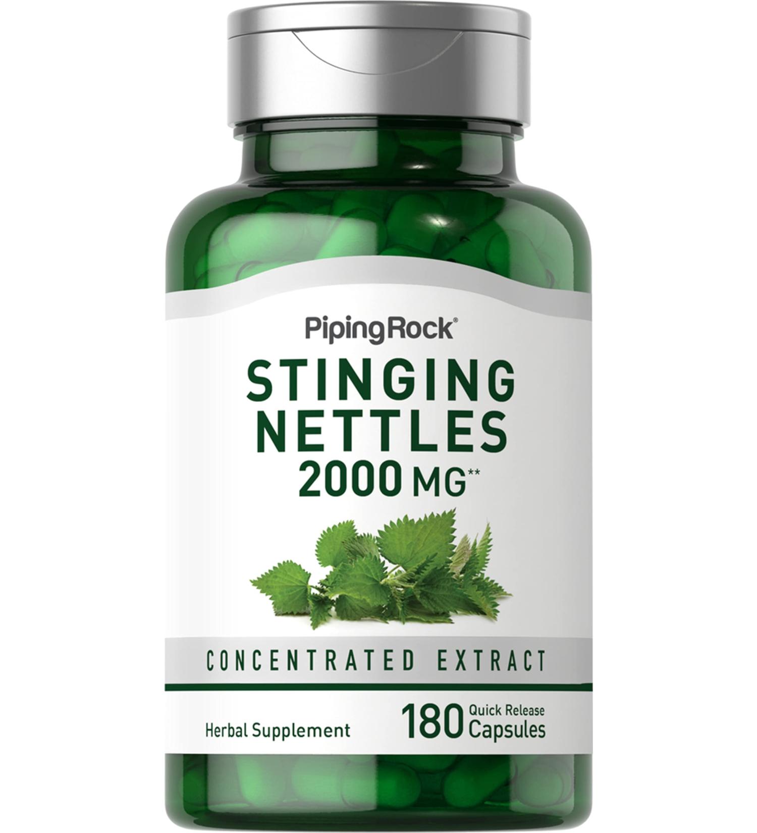 Piping Rock Stinging Nettles Supplement | 180 Capsules | Concentrated Herb Leaf Extract | Non-GMO Gluten Free - Buy Online on GoSupps.com