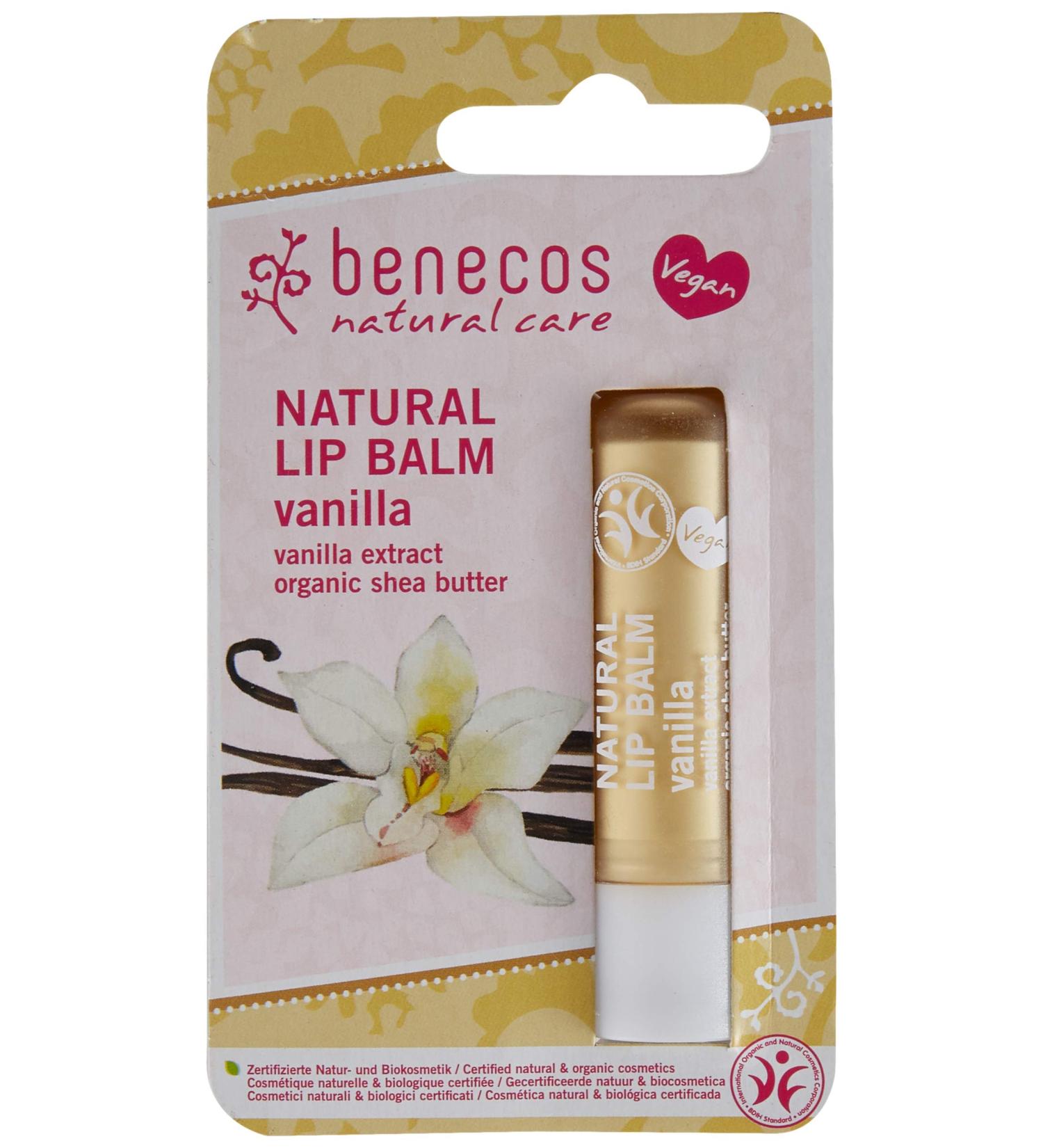Benecos Natural Lip Balm Vanilla 4.8g | Nourishing Organic Lip Care | International Shipping Available - Buy Online on GoSupps.com