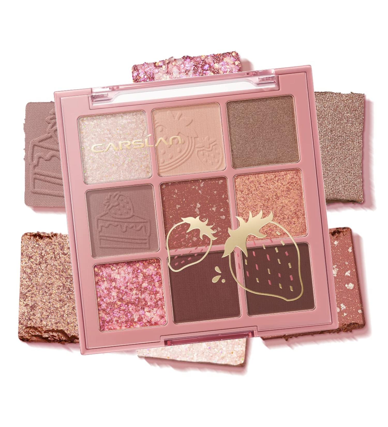 9 Color Longlasting Nude Eyeshadow Palette - Matte Shimmer & Glitter for Stunning Daily Strawberry Makeup - Buy Online on GoSupps.com