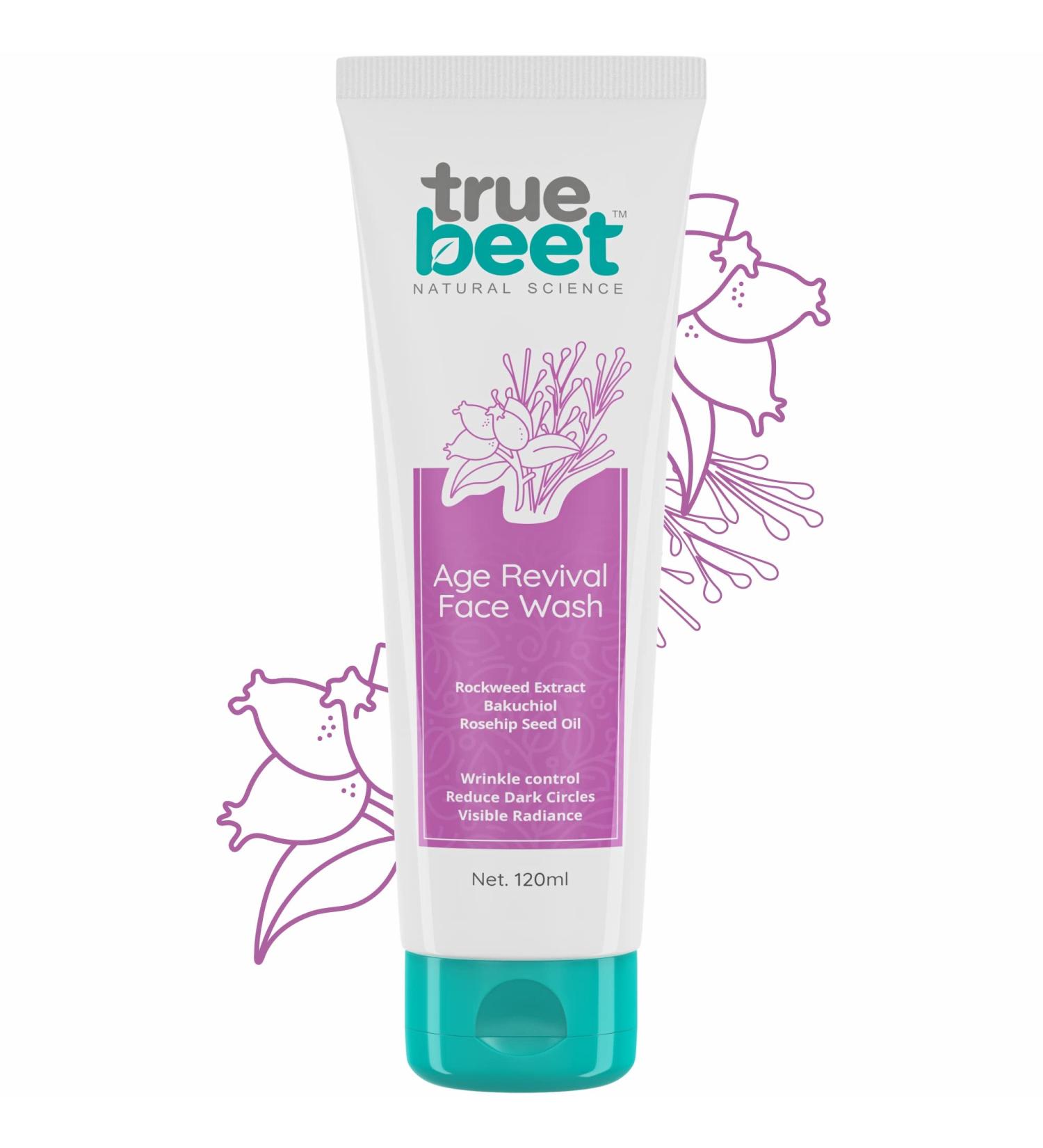 Age Revival Face Wash for Men & Women - Anti-Aging Wrinkle Control Dark Circle Reduction with Rockweed Bakuchiol & Rosehip Oil (120ML - Buy Online on GoSupps.com